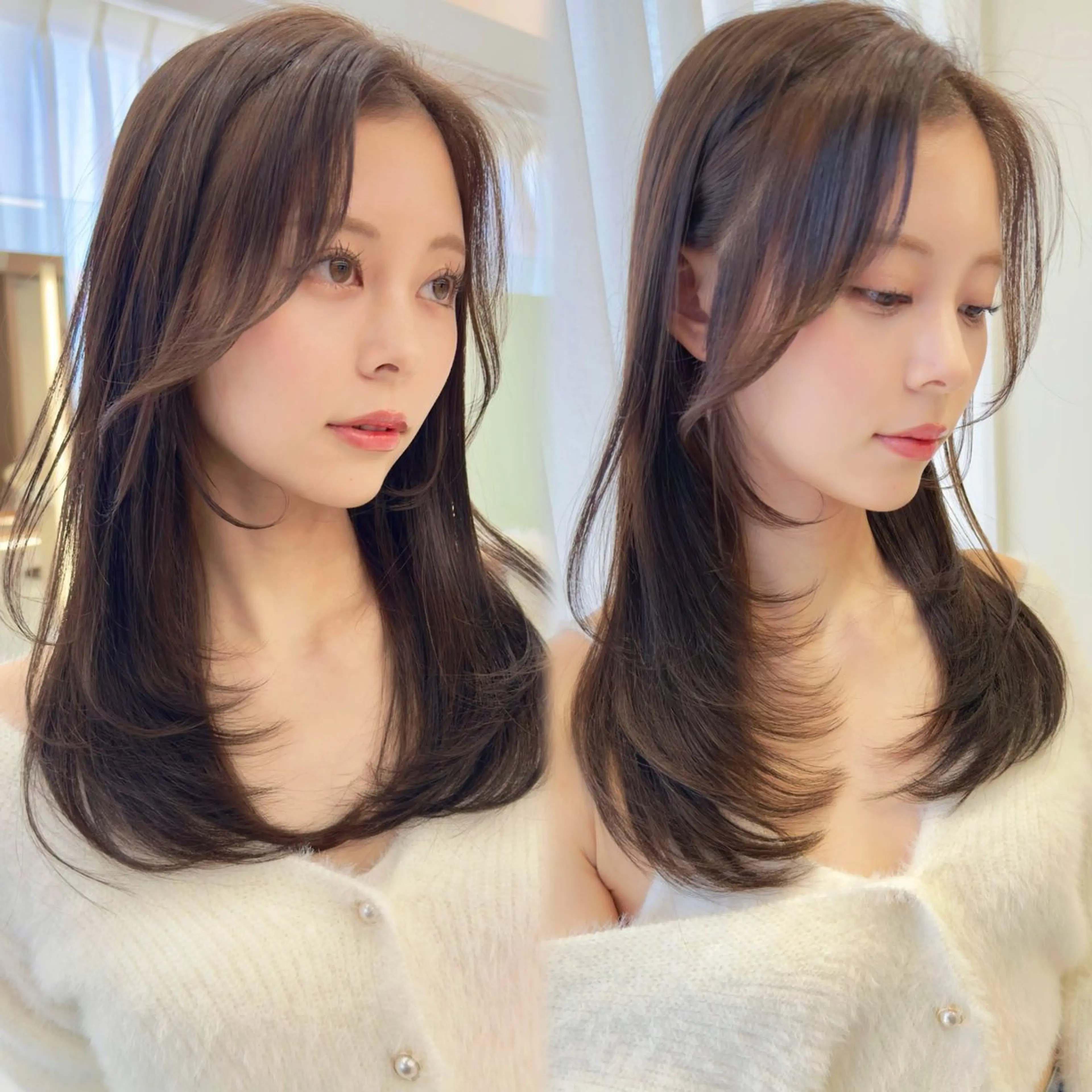 セミロング カラー カット トリートメント レイヤー❣️縮毛矯 川村利幸のヘアスタイル