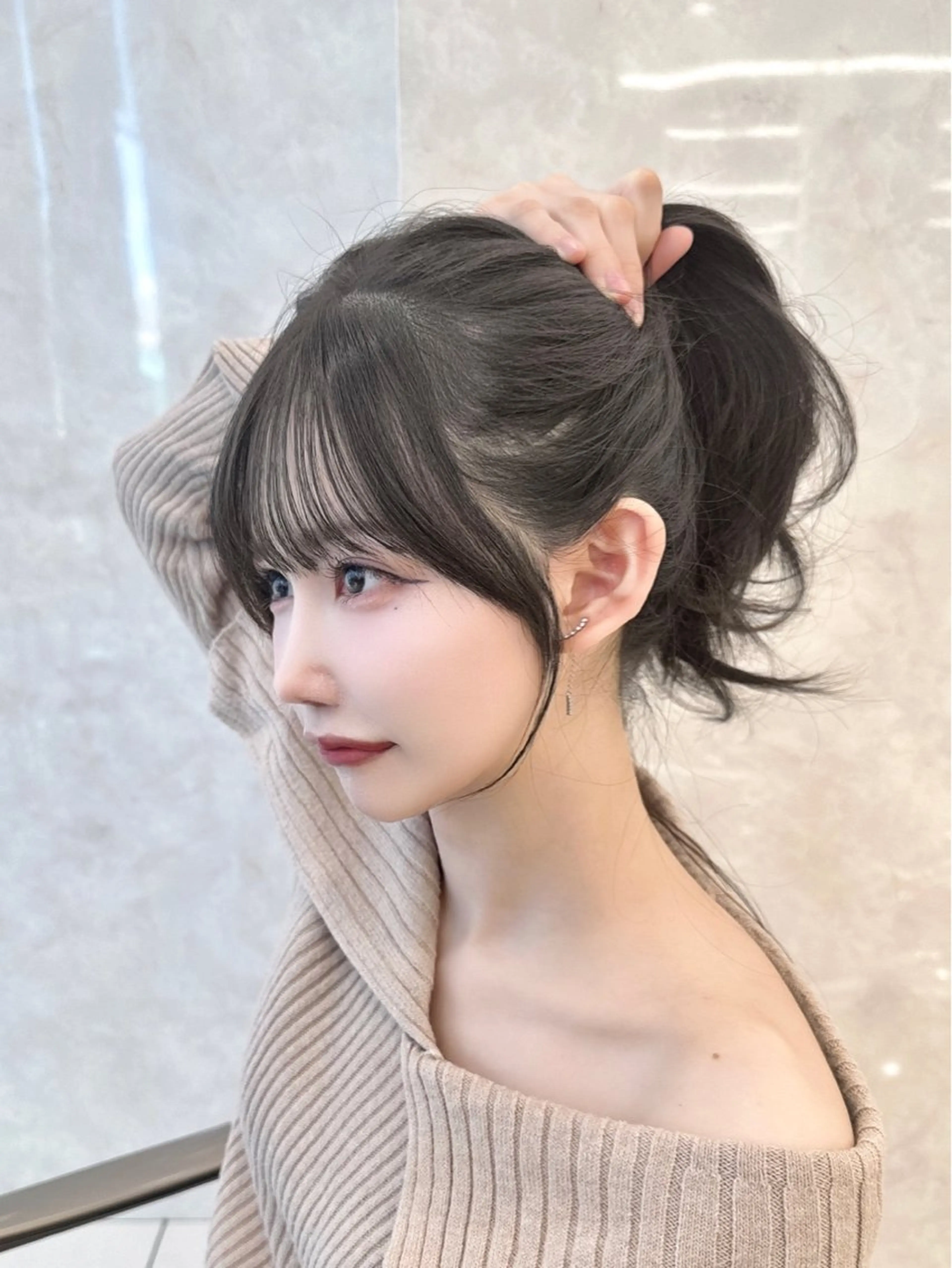 ロング 小顔カット 似合わせ/レイヤー /顔まわり/池田歩樹のヘアスタイル