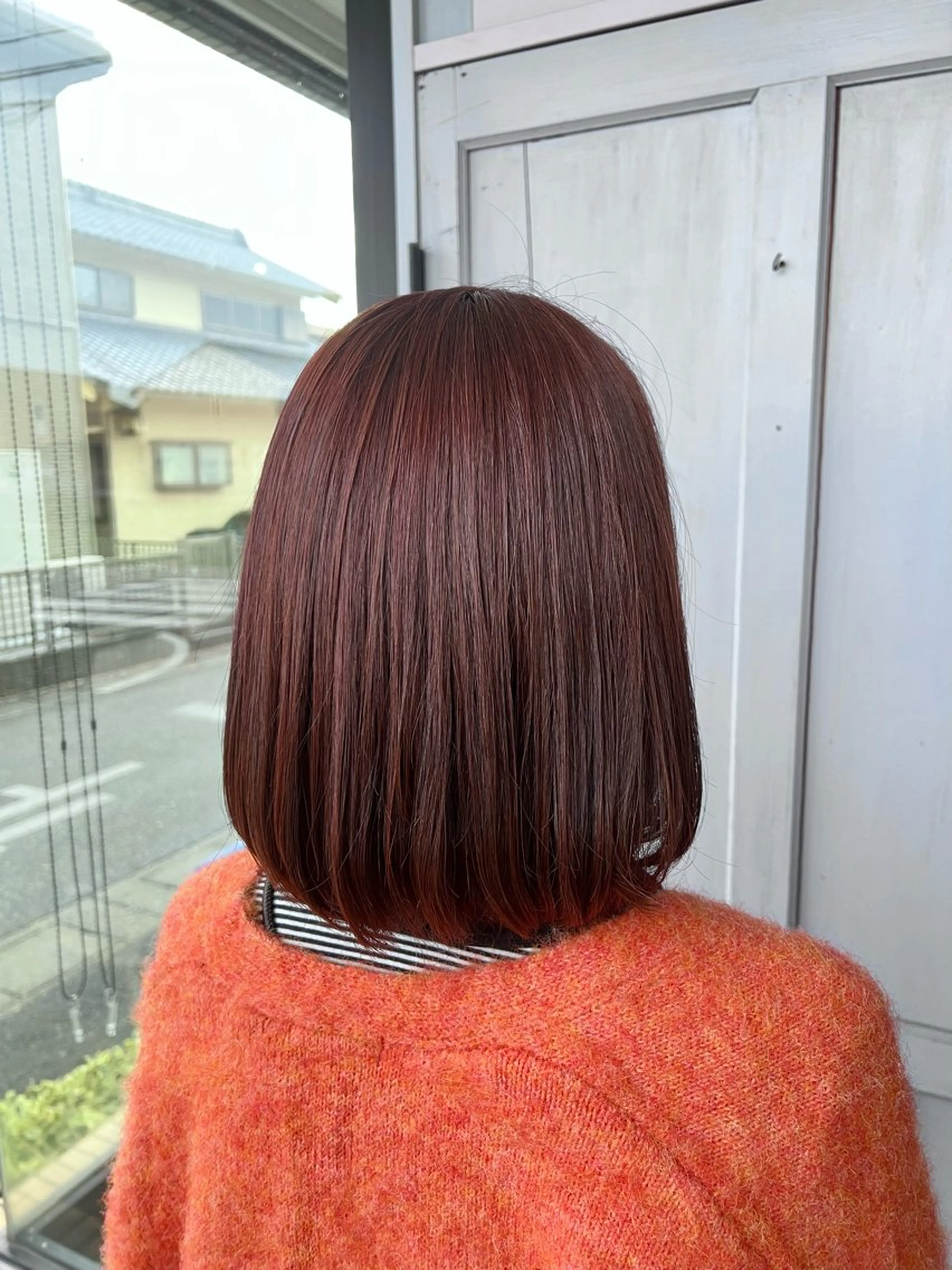 ミディアム カラー ブラウンカラー レッドカラー レッドブラウン ヘアカラー トリートメント ツキダテ ユイのヘアスタイル