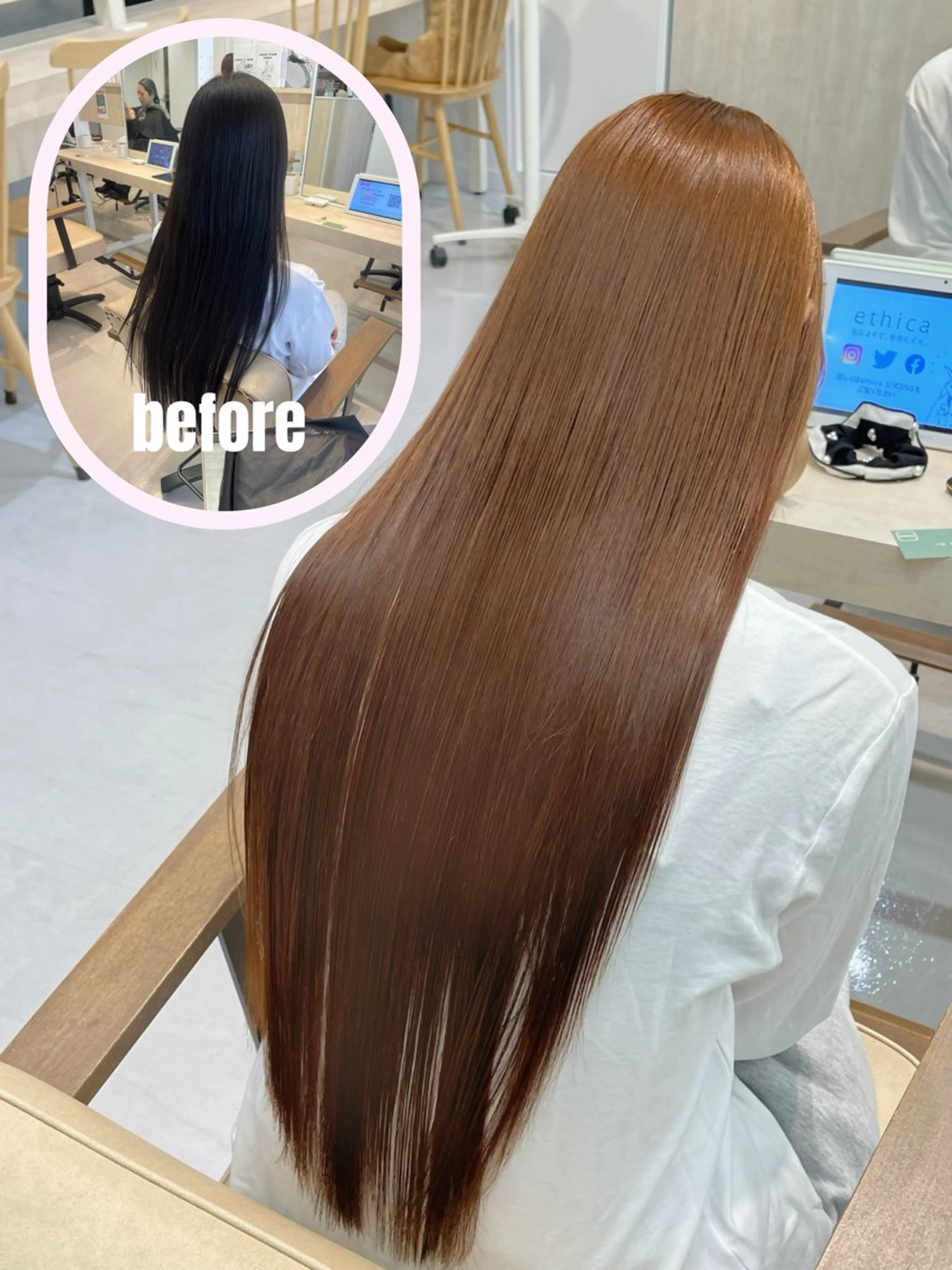 ロング カラー カット ヘアカラー トリートメント かずや🍀/髪質改善 /艶髪カラー/眉毛のヘアスタイル