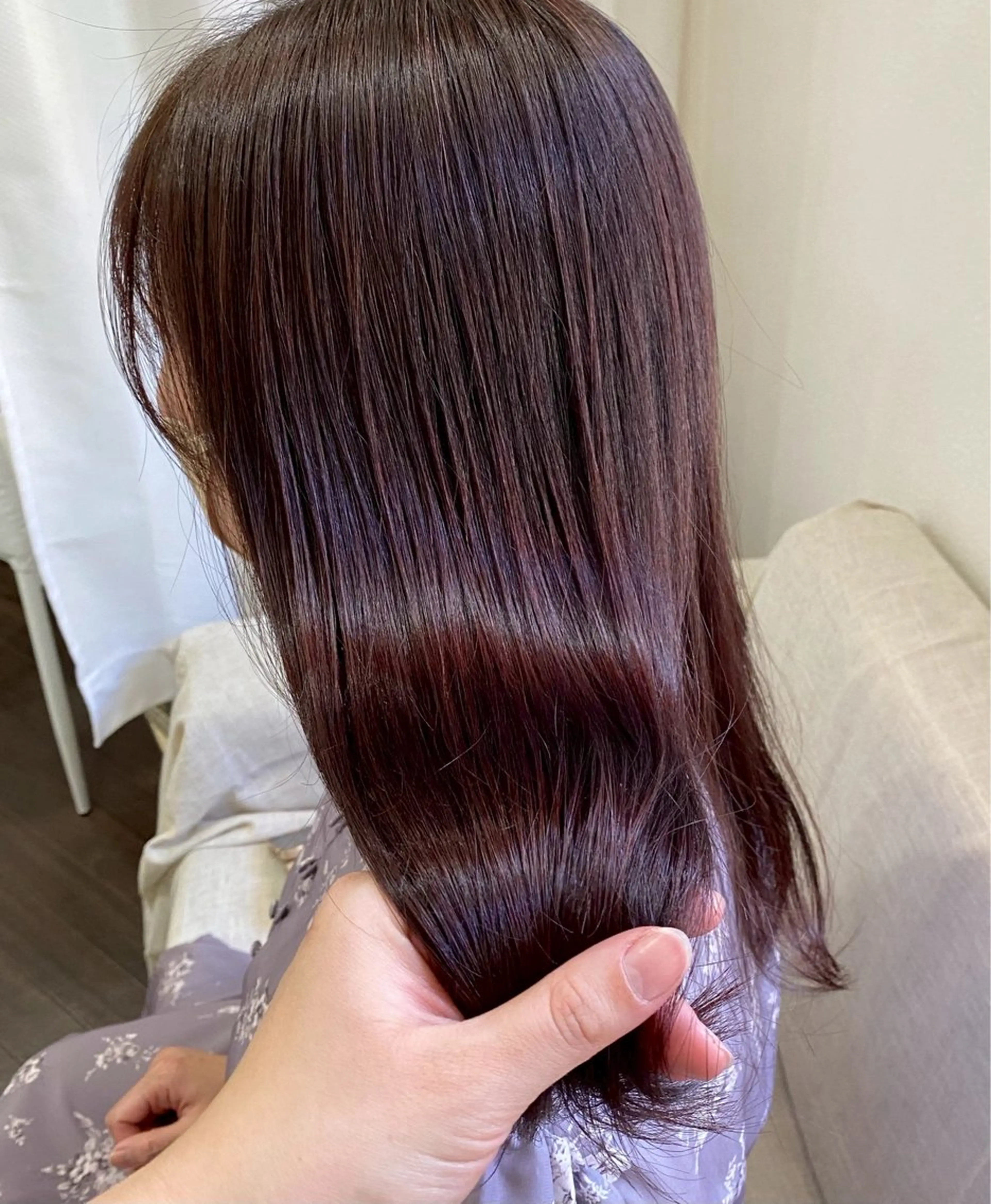 ミディアム カラー 縮毛矯正 山本 優音のヘアスタイル