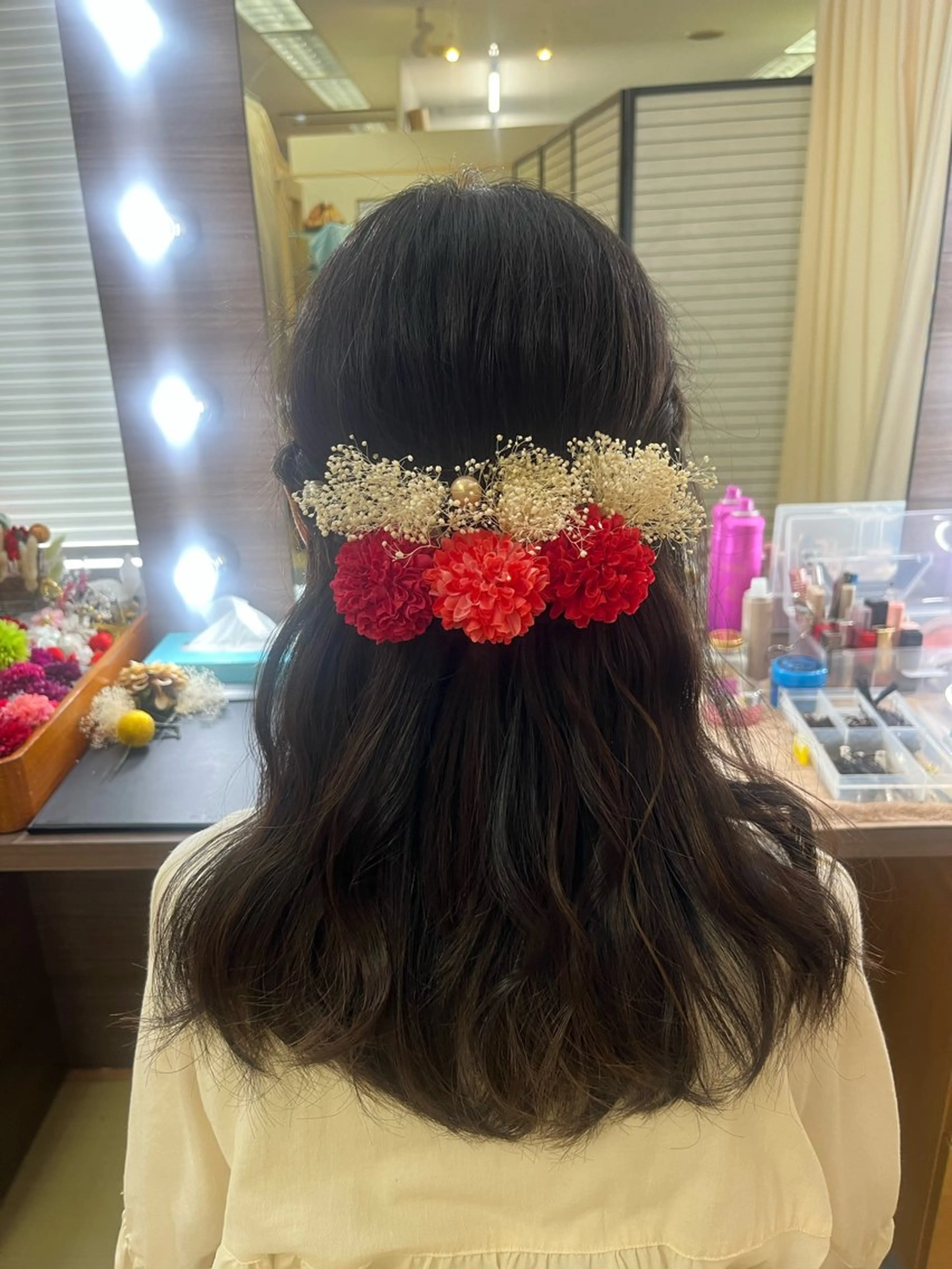 セミロング ヘアアレンジ ハーフアップ ヘアセット マンツーマン 縮毛矯正/マユコのヘアスタイル