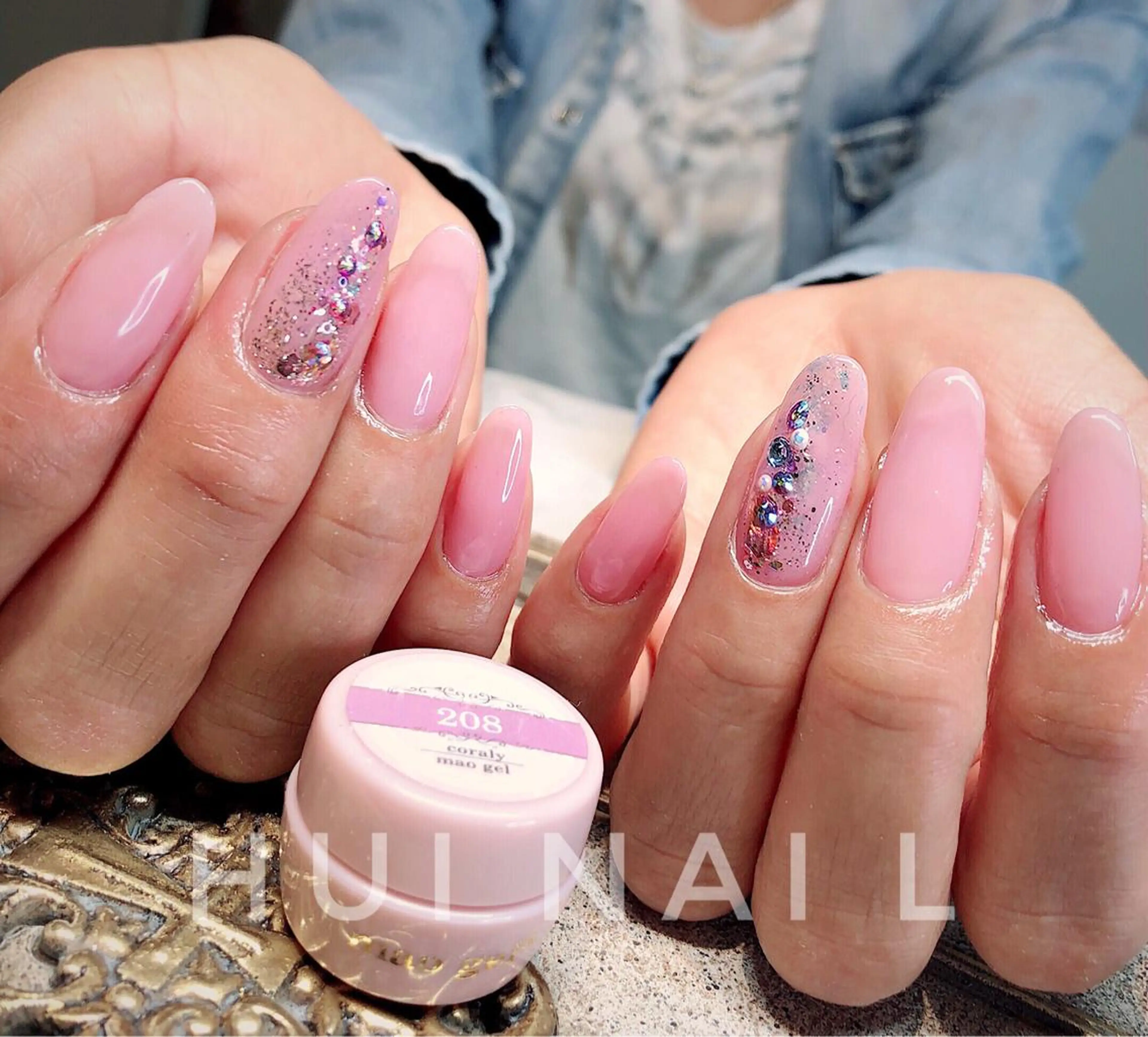 ミディアム ハンドネイル めぐみのネイルサロン スタッフ練習のネイルデザイン