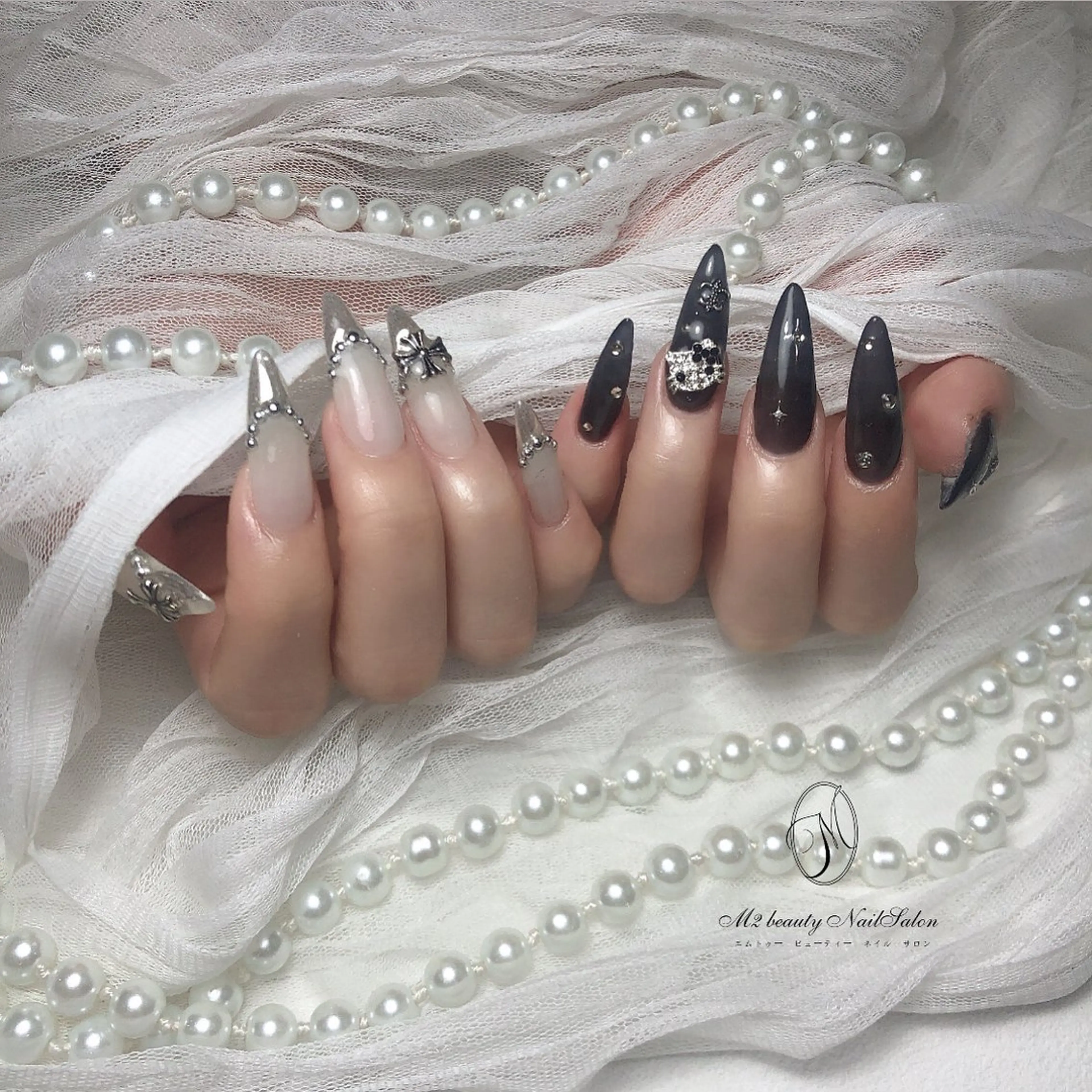 ネイル アートネイル 長さ出し フラッシュネイル ジェルネイル ラメ(グリッター) ハンドネイル M2 beauty Nankaのネイルデザイン