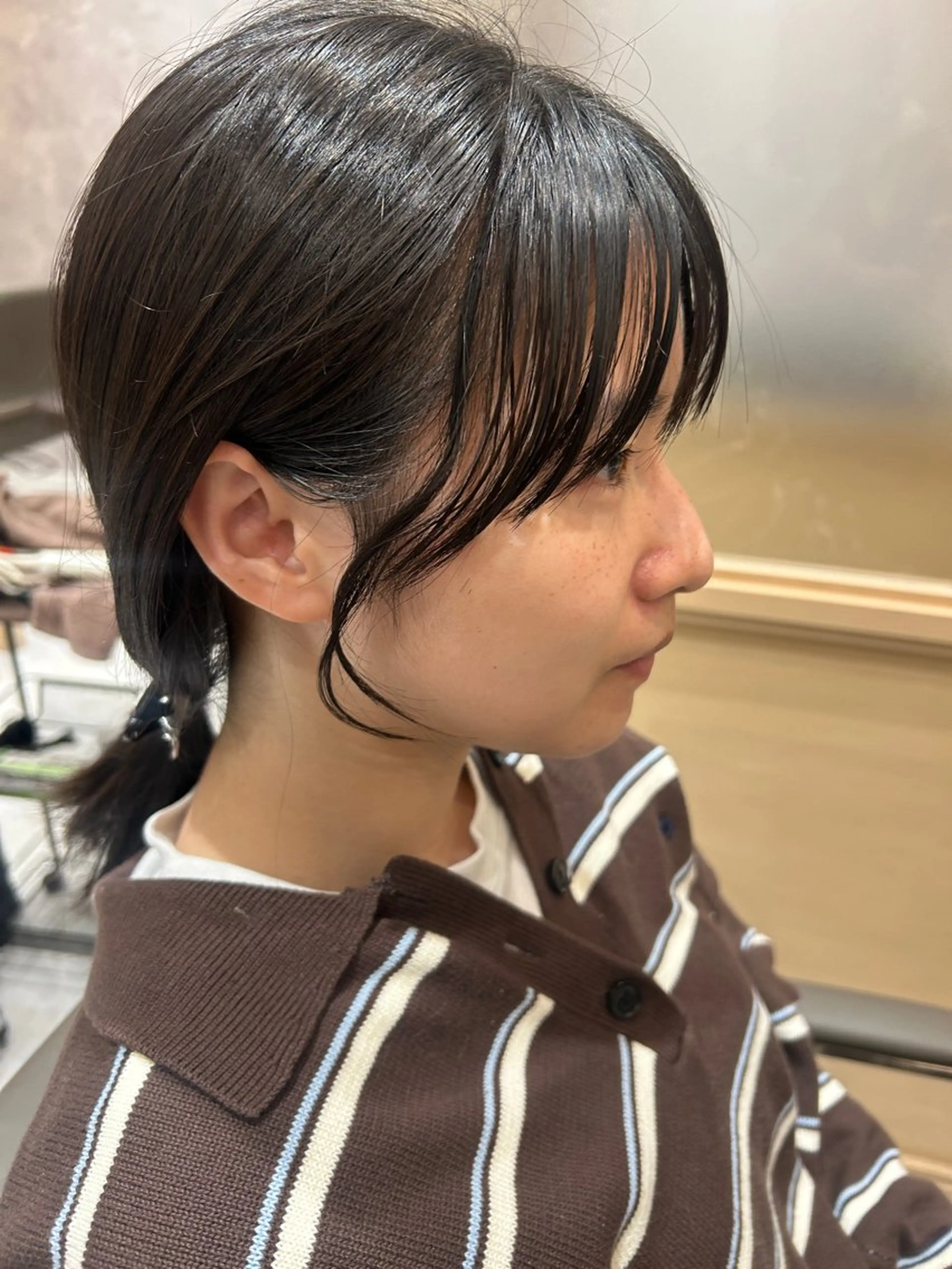 セミロング 顔まわりレイヤー 髪質改善 レイヤーカット カット 久木原 ゆりのヘアスタイル