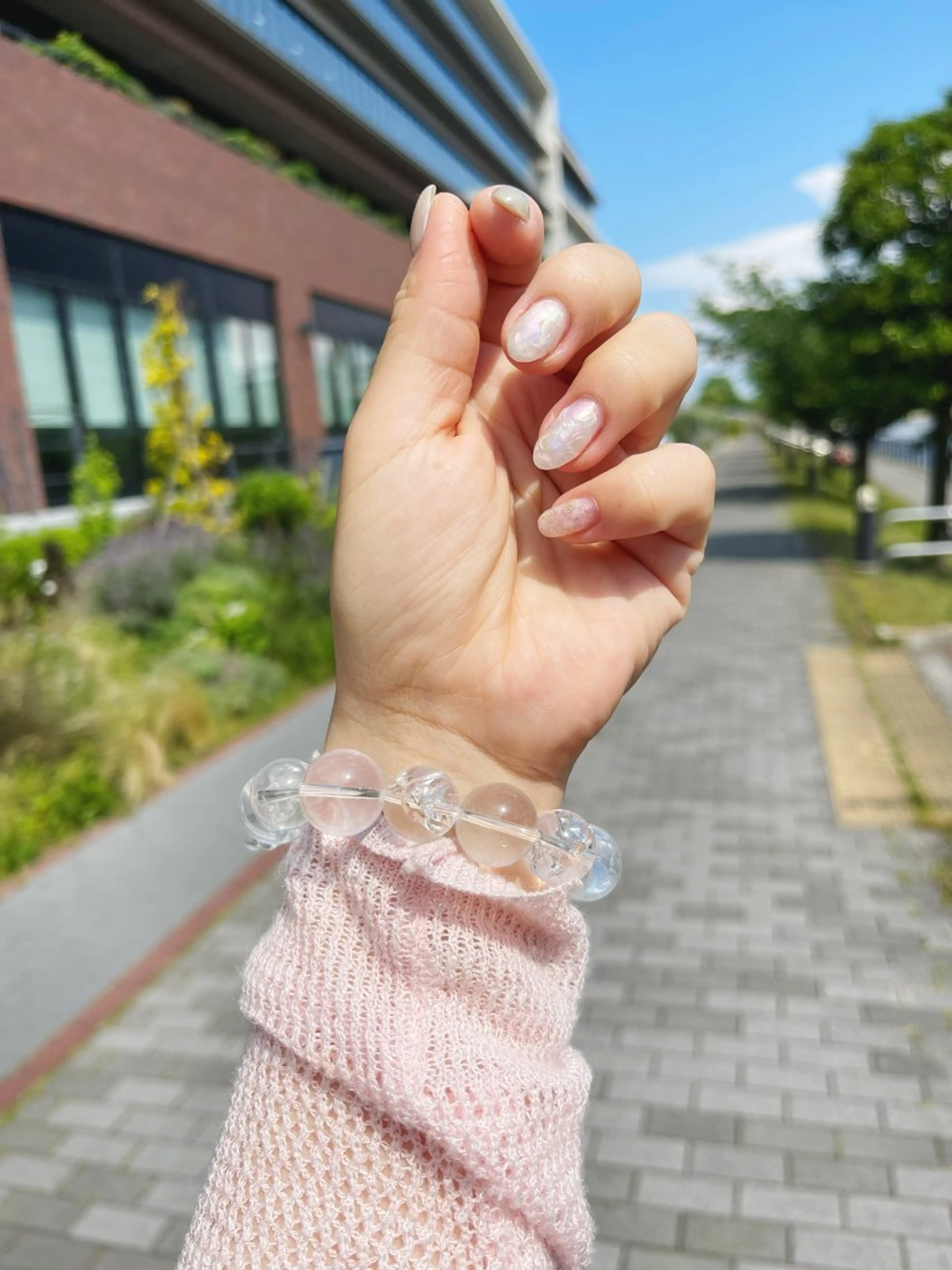 ネイル アートネイル オーロラネイル ガーリー キラキラネイル 韓国ネイル ハンドネイル 日向 あゆみのネイルデザイン