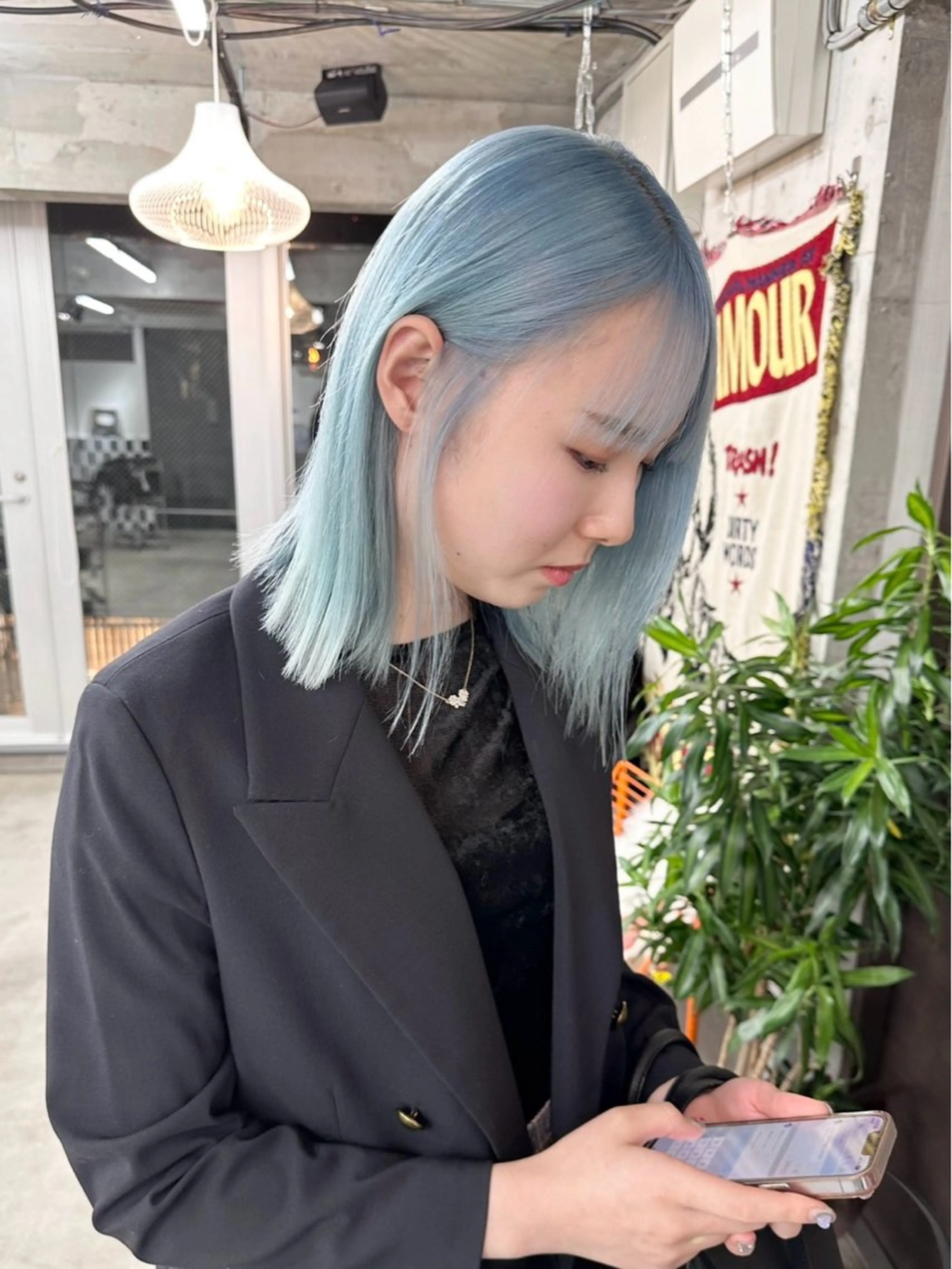 ミディアム カラー ヘアアレンジ ヘアカラー トリートメント TAKUMAブリーチ /切りっぱなし🪽のヘアスタイル