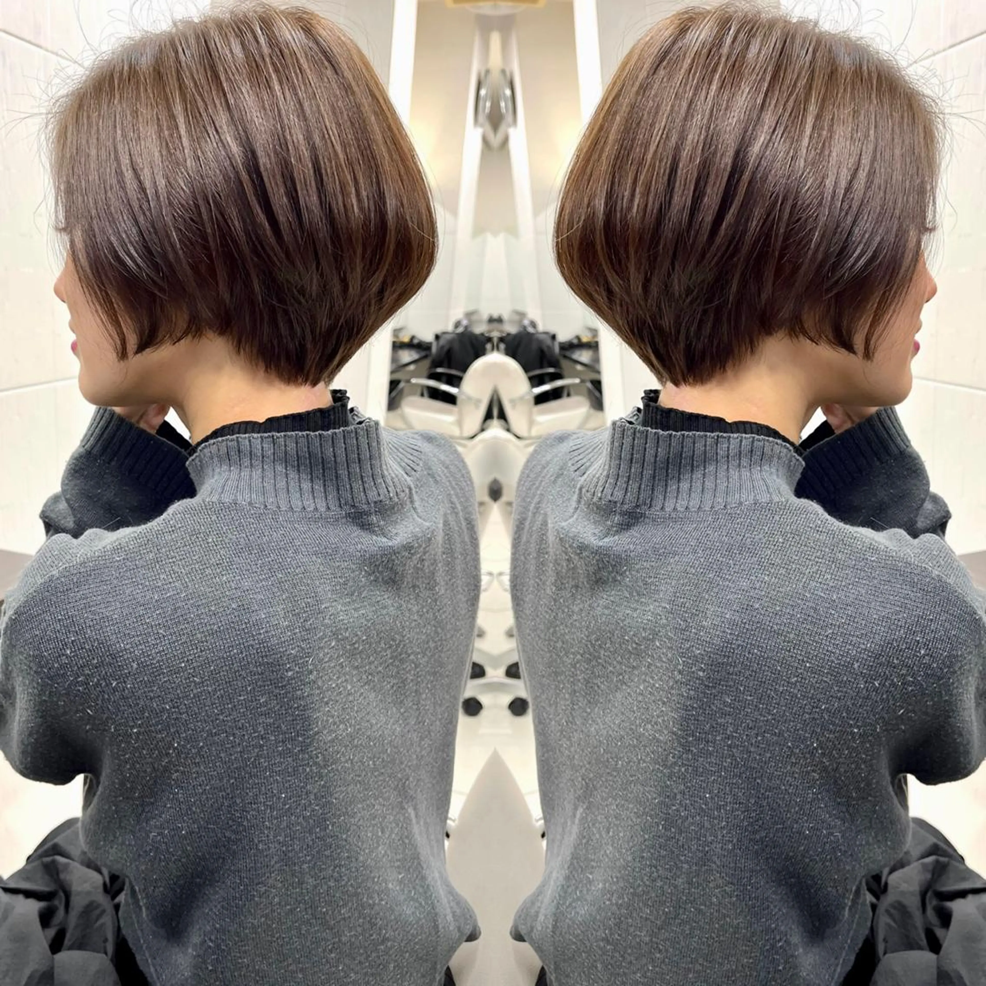 ショート カラー ハンサムショート ベージュカラー ブルーカラー ショートヘア カット ヘアカラー トリートメント ハタケヤマヨシキ ／BOOTHのヘアスタイル