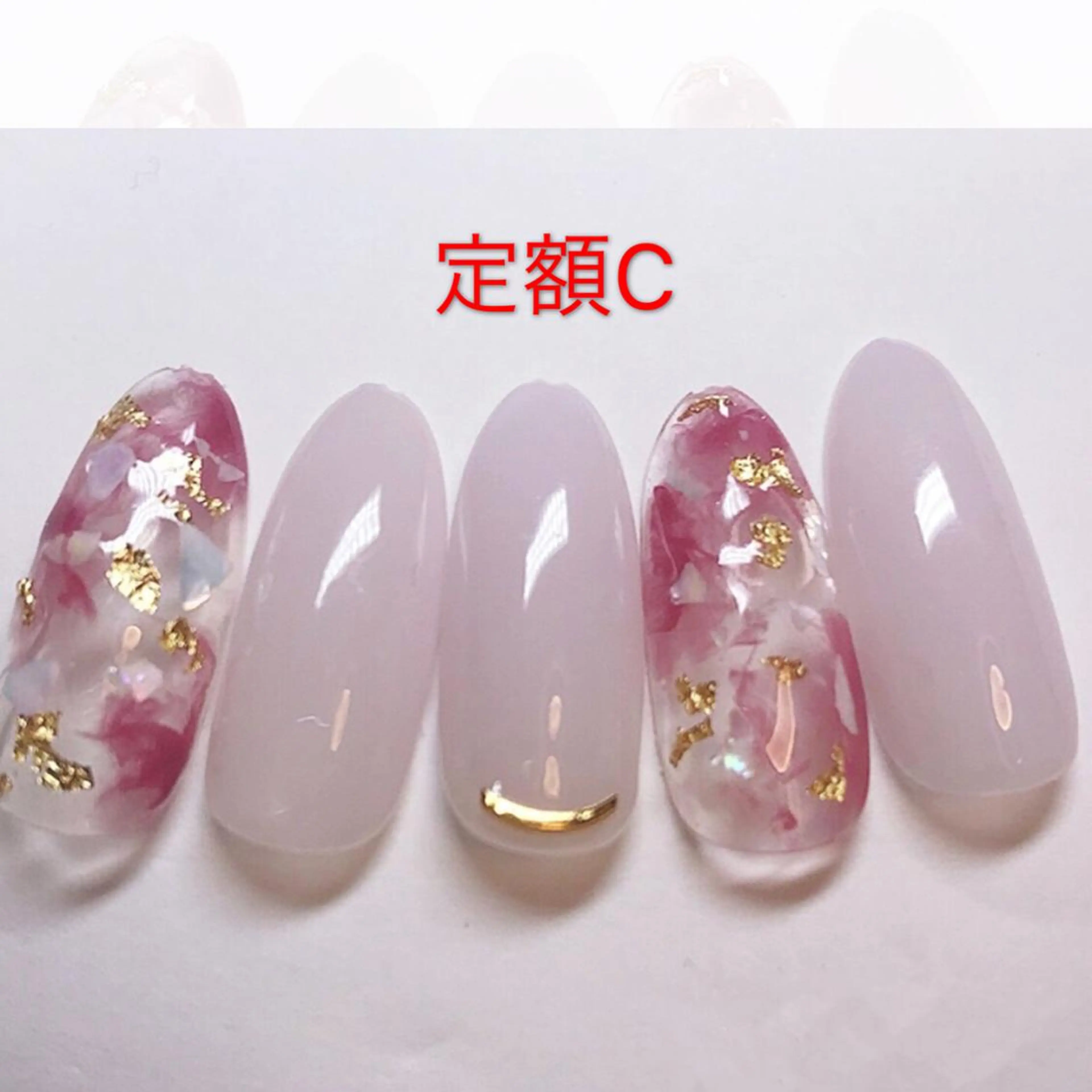 セミロング ネイル 長さ出し専門 nynaのネイルデザイン