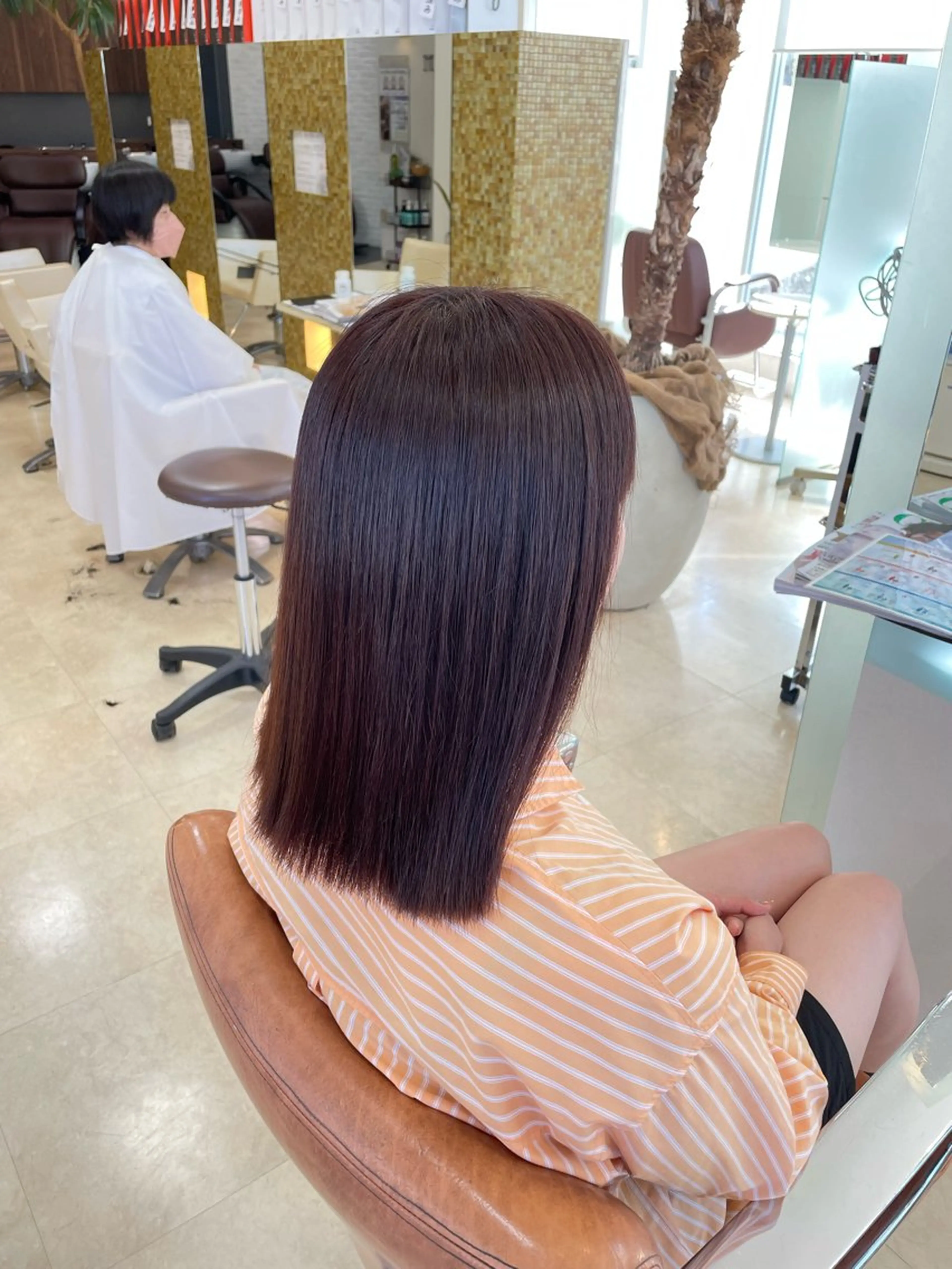 ミディアム カラー ブラウンカラー オレンジ オレンジブラウン chic channel伊藤のヘアスタイル