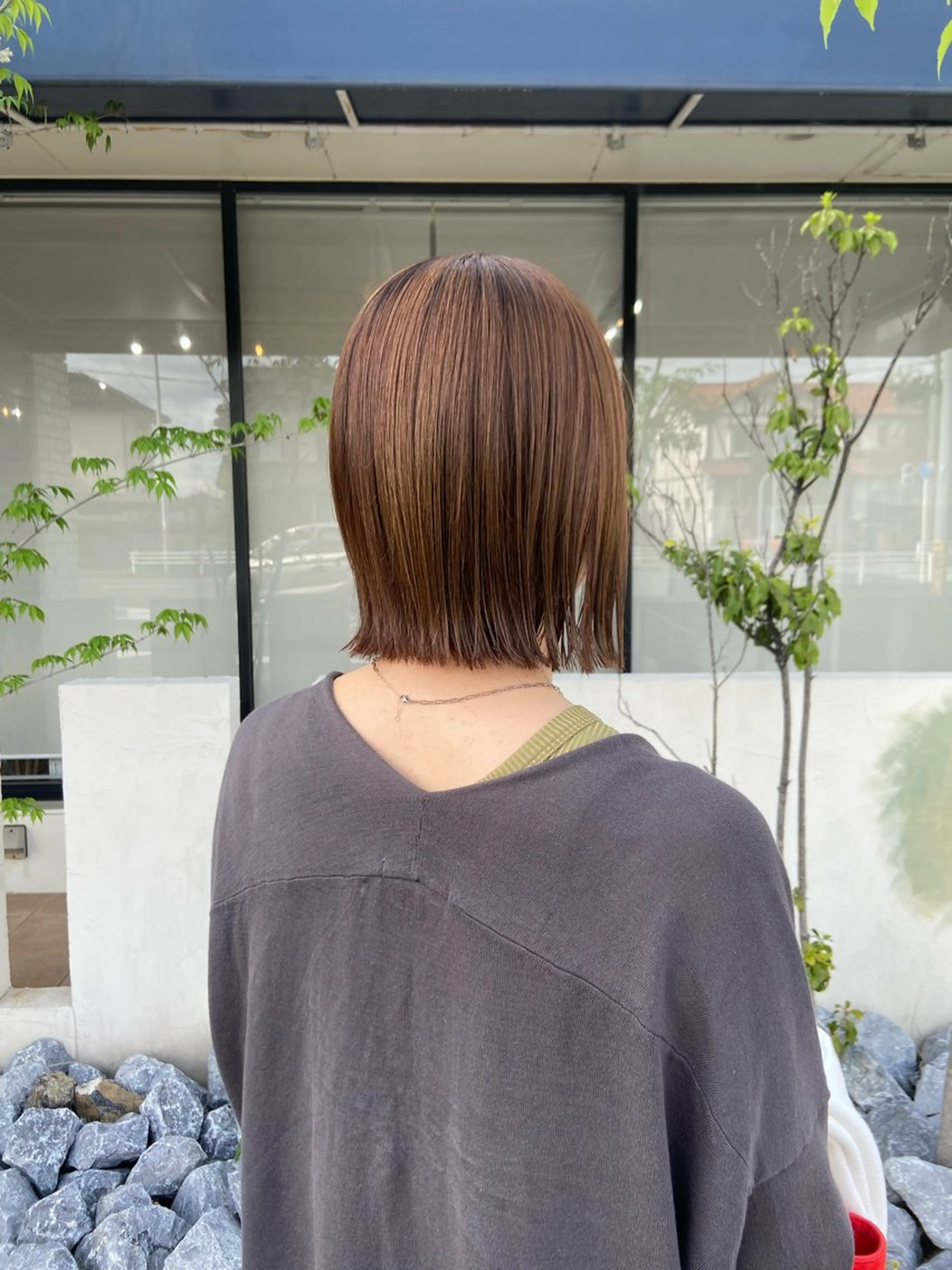 ショート 切りっぱなしボブ ボブ 🍎韓国カラー licoris寛菜のヘアスタイル