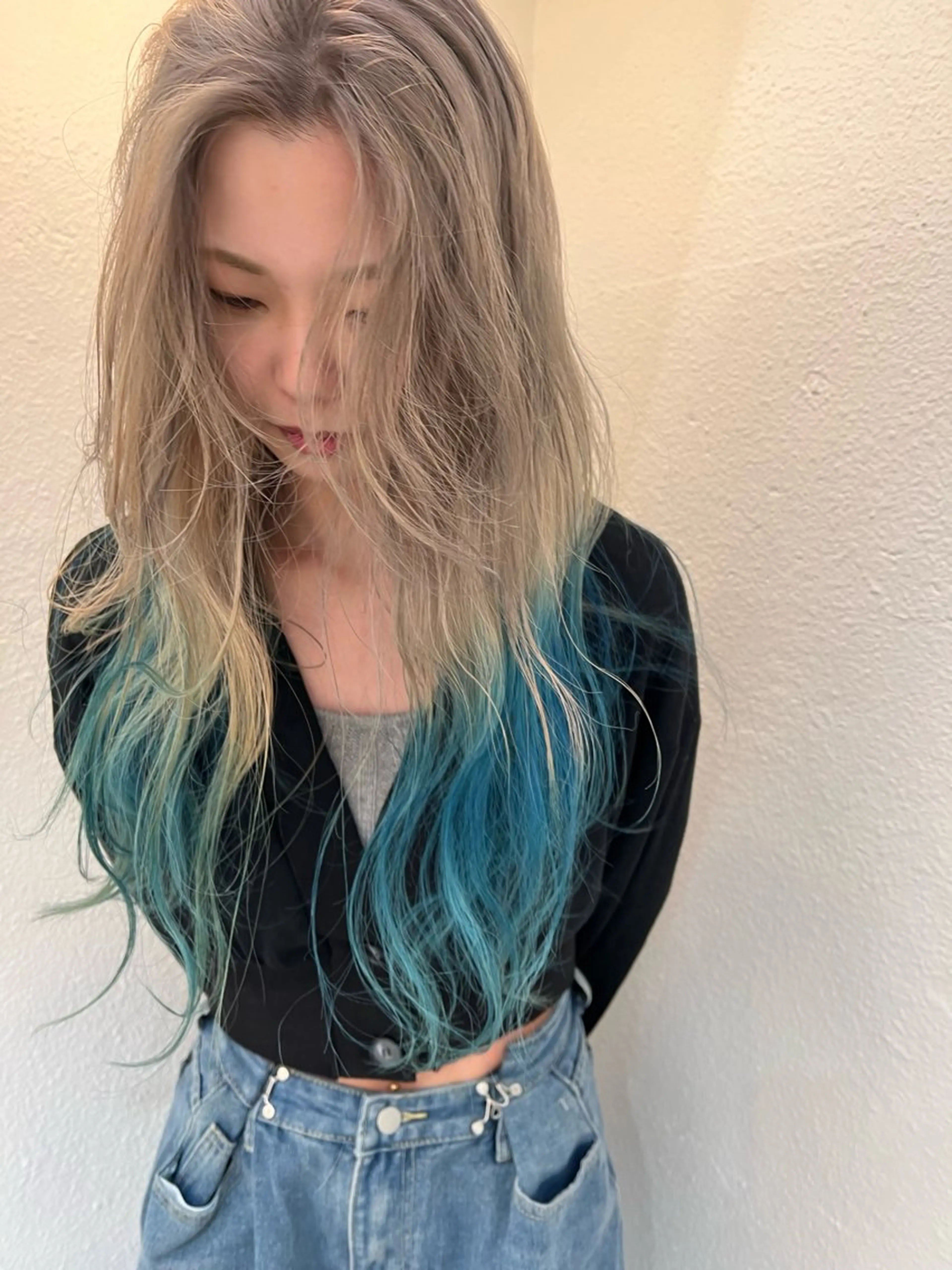 カラー ヘアカラー ブリーチカラー🎀 韓国風/寺門美優のヘアスタイル