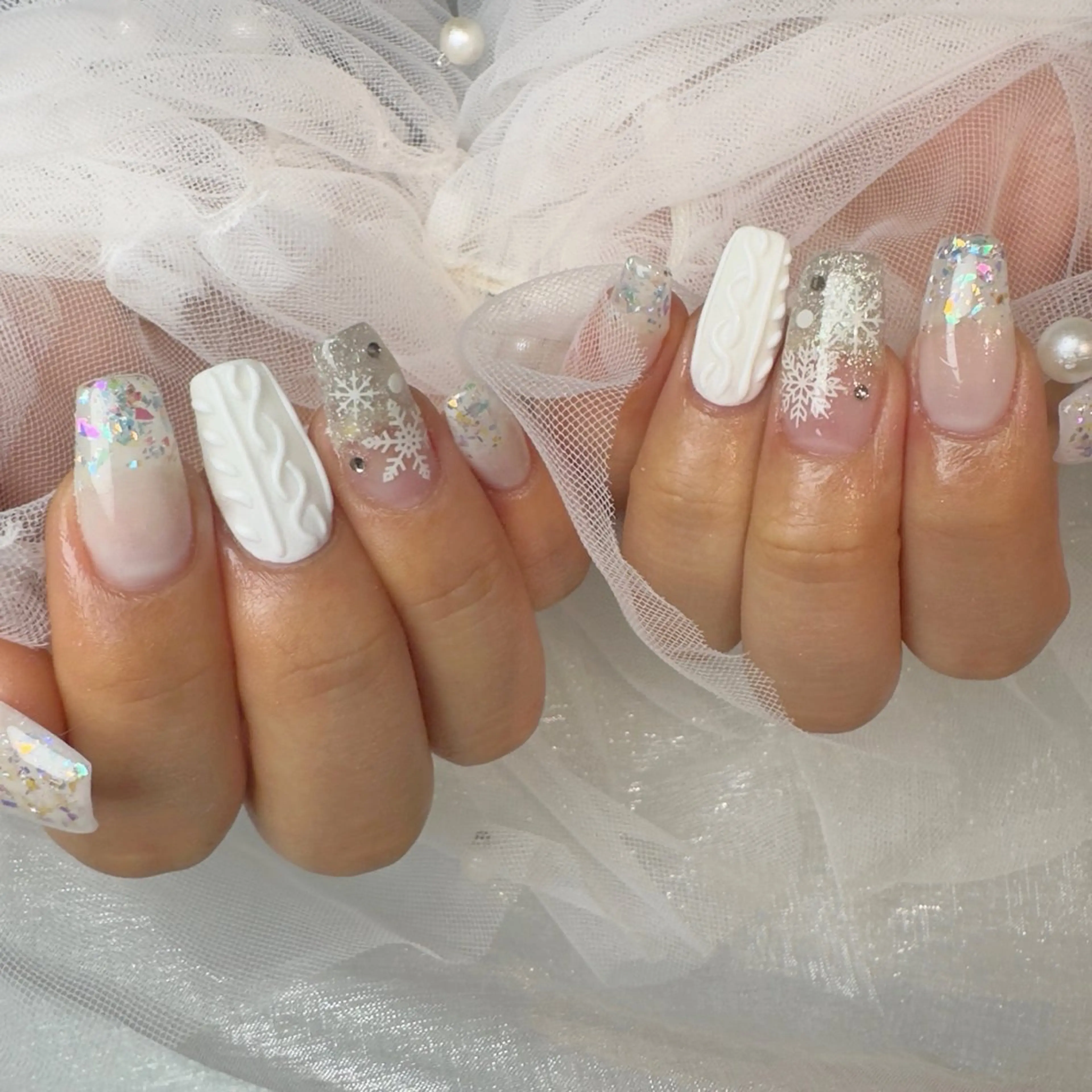 ネイル 冬ネイル リル シャインのネイルデザイン