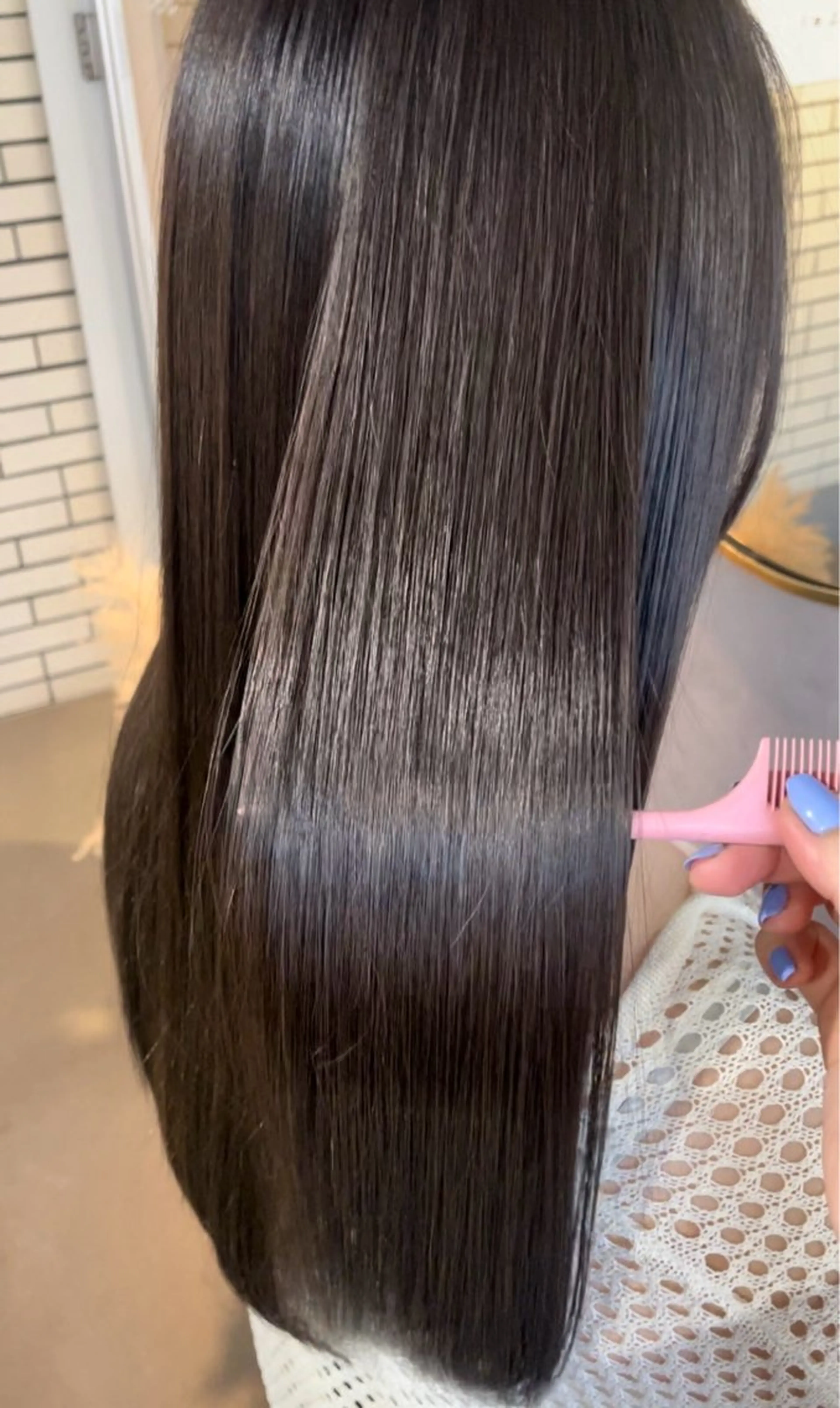 ロング カラー ベージュカラー 透明感カラー オリーブベージュ 黒田 優里 🎀🫧のヘアスタイル