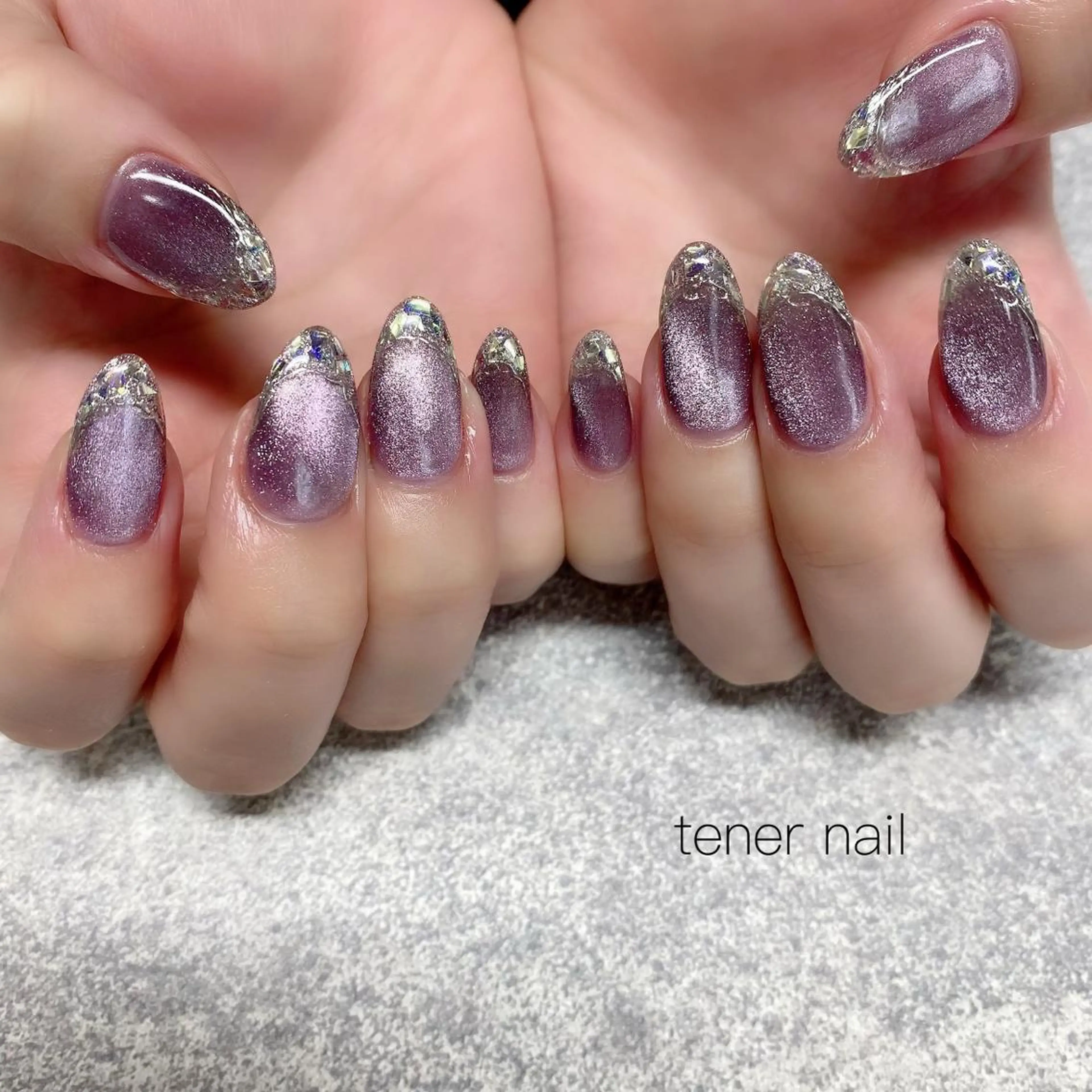 ネイル フレンチネイル ガラスフレンチ スカルプネイル テネルネイル tener nailのネイルデザイン