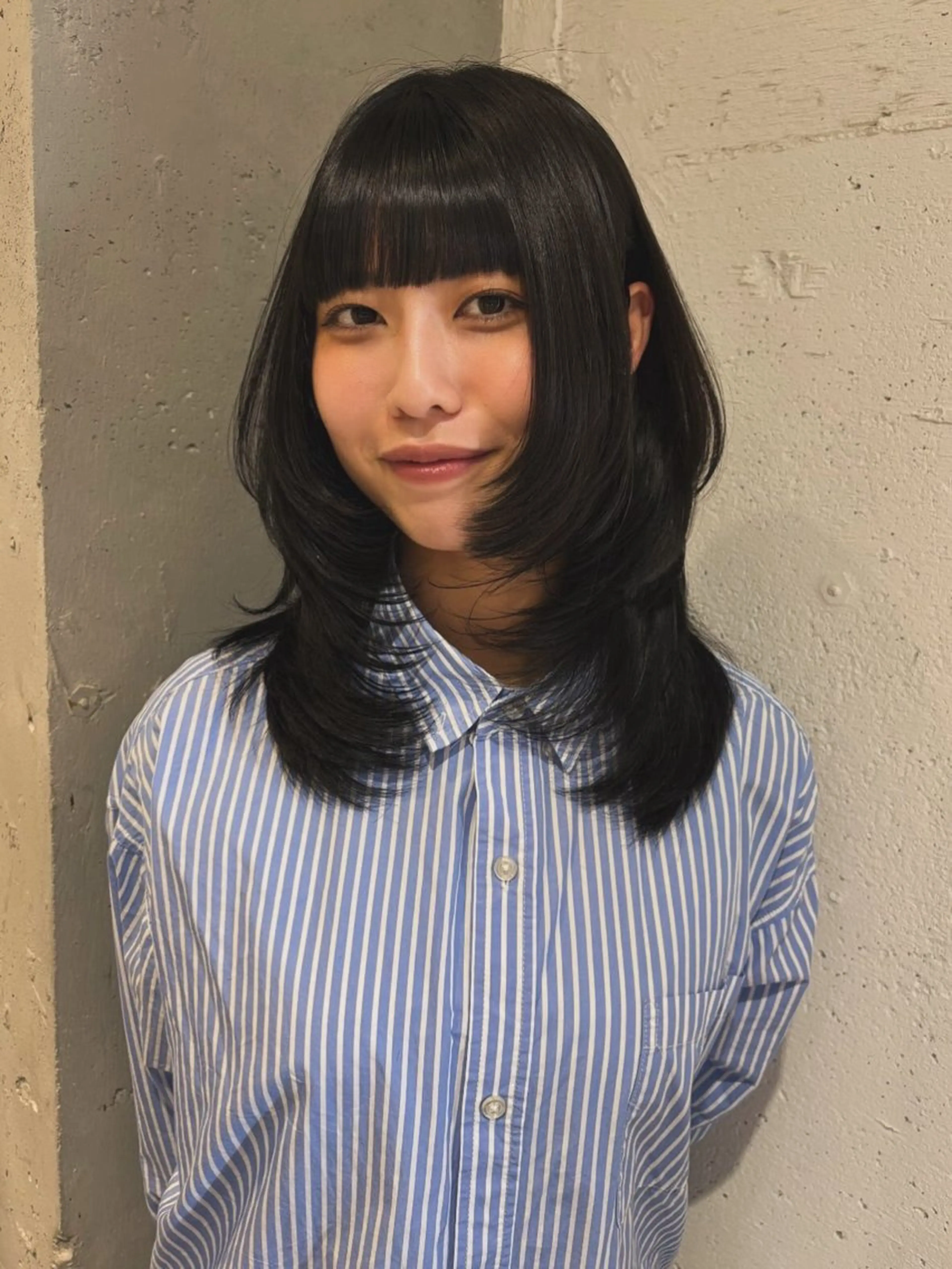 ミディアム レイヤーカット カット ヘアカラー トリートメント Juna✂️ レイヤー / ボブのヘアスタイル