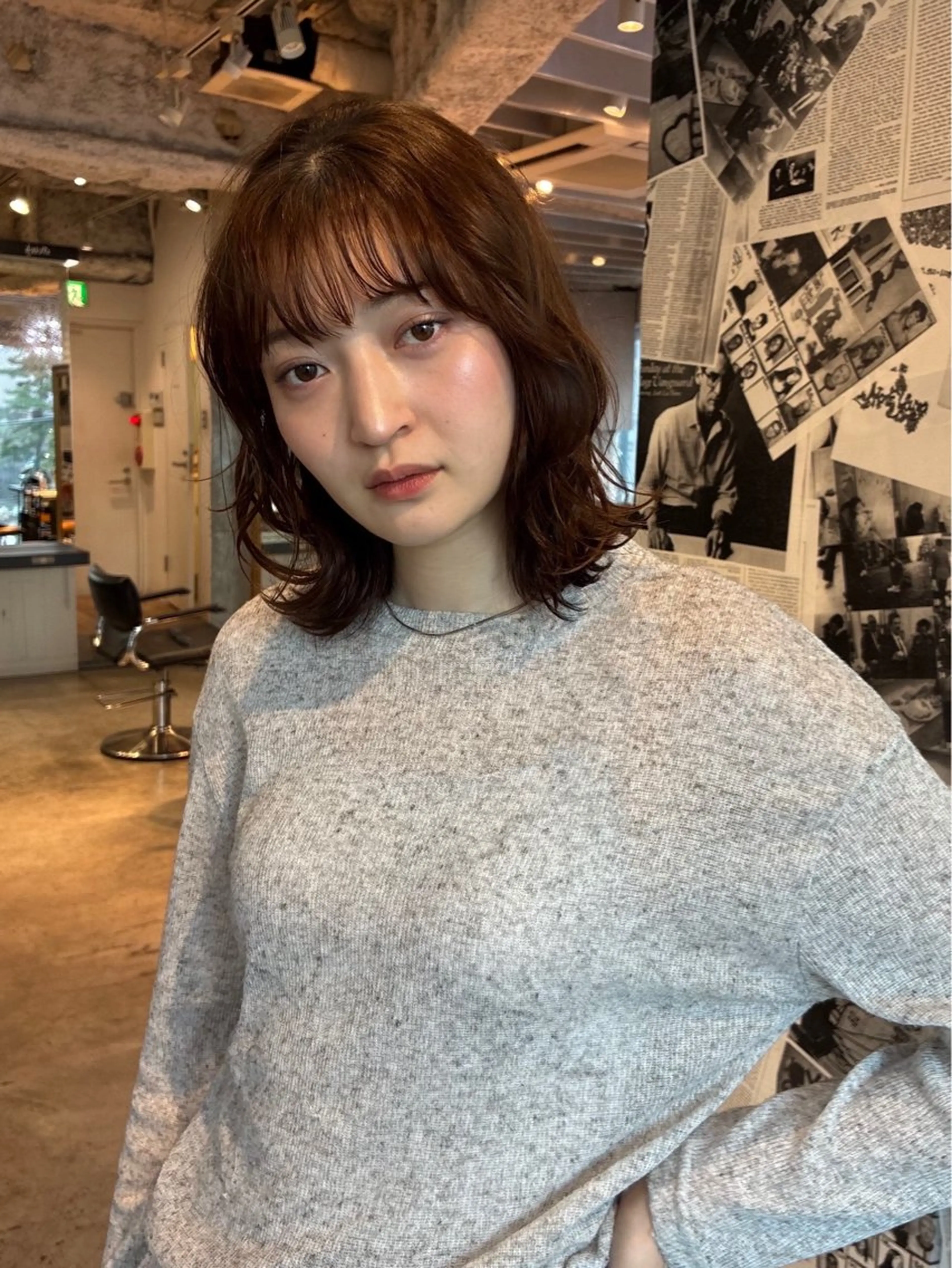 ミディアム カラー パーマ ヘアアレンジ ミディアムパーマ 渋谷/ kannaのヘアスタイル