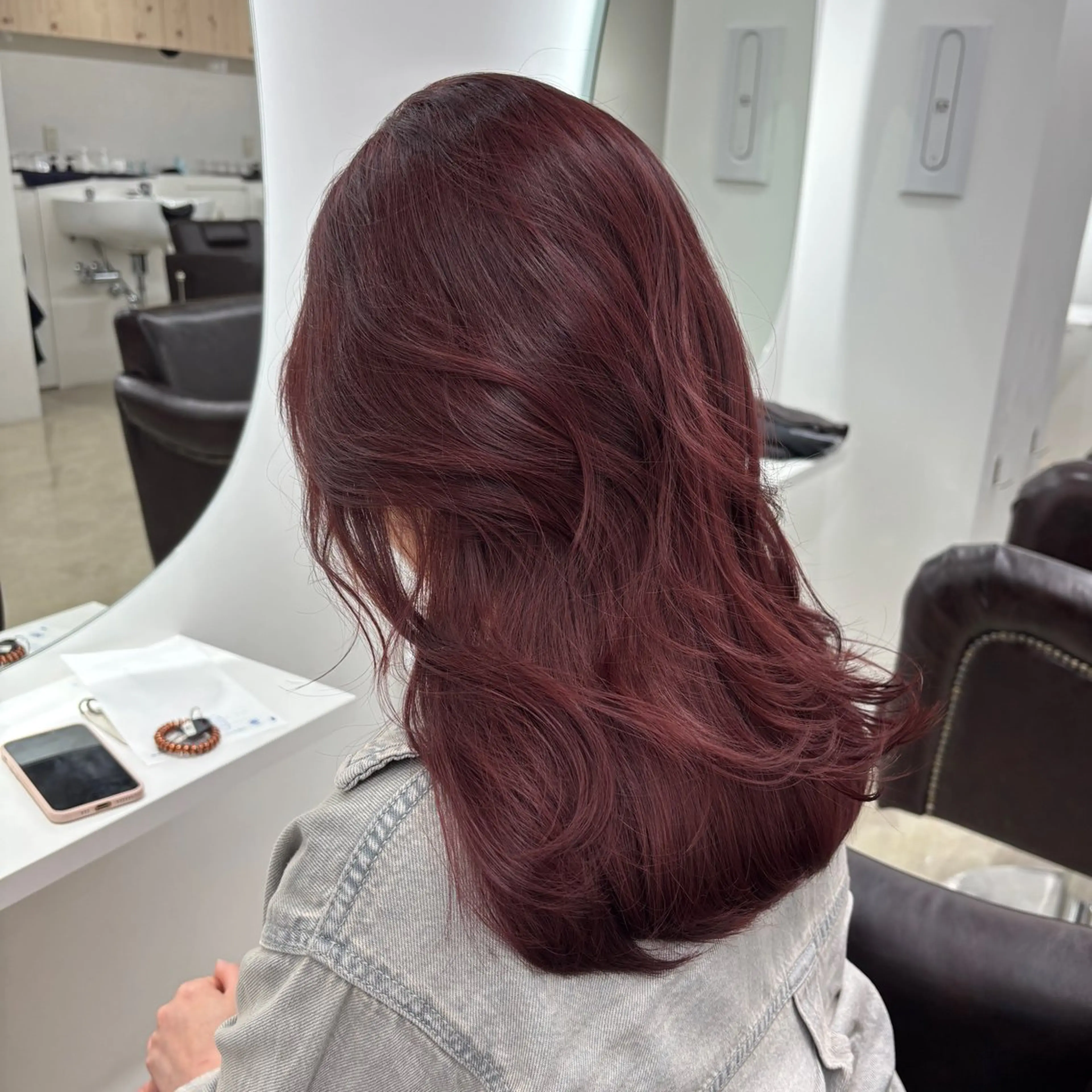 セミロング カラー 韓国ヘア/髪質改善/ レイヤー/ブラウンのヘアスタイル