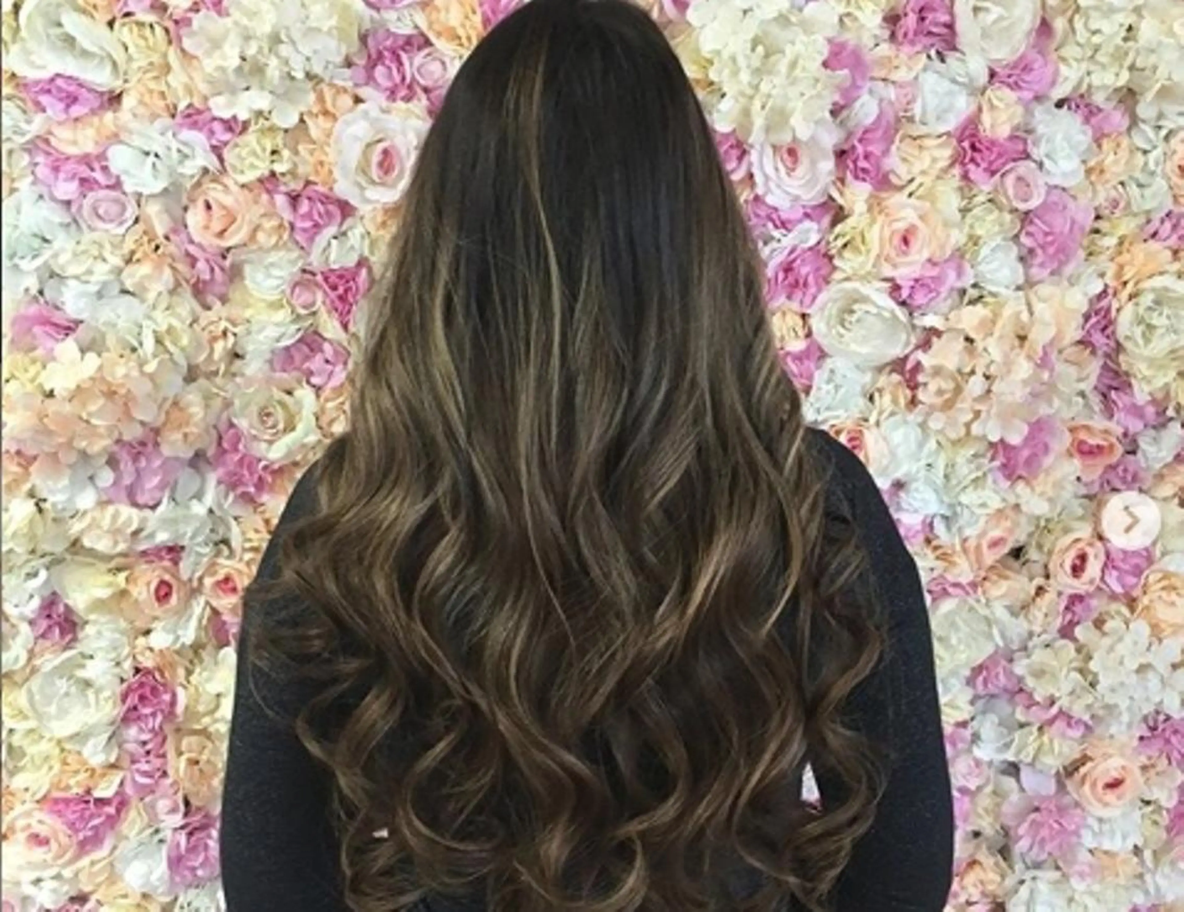 セミロング カラー パーマ チビ編み込みエクステ シールEXどぅ〜すのヘアスタイル