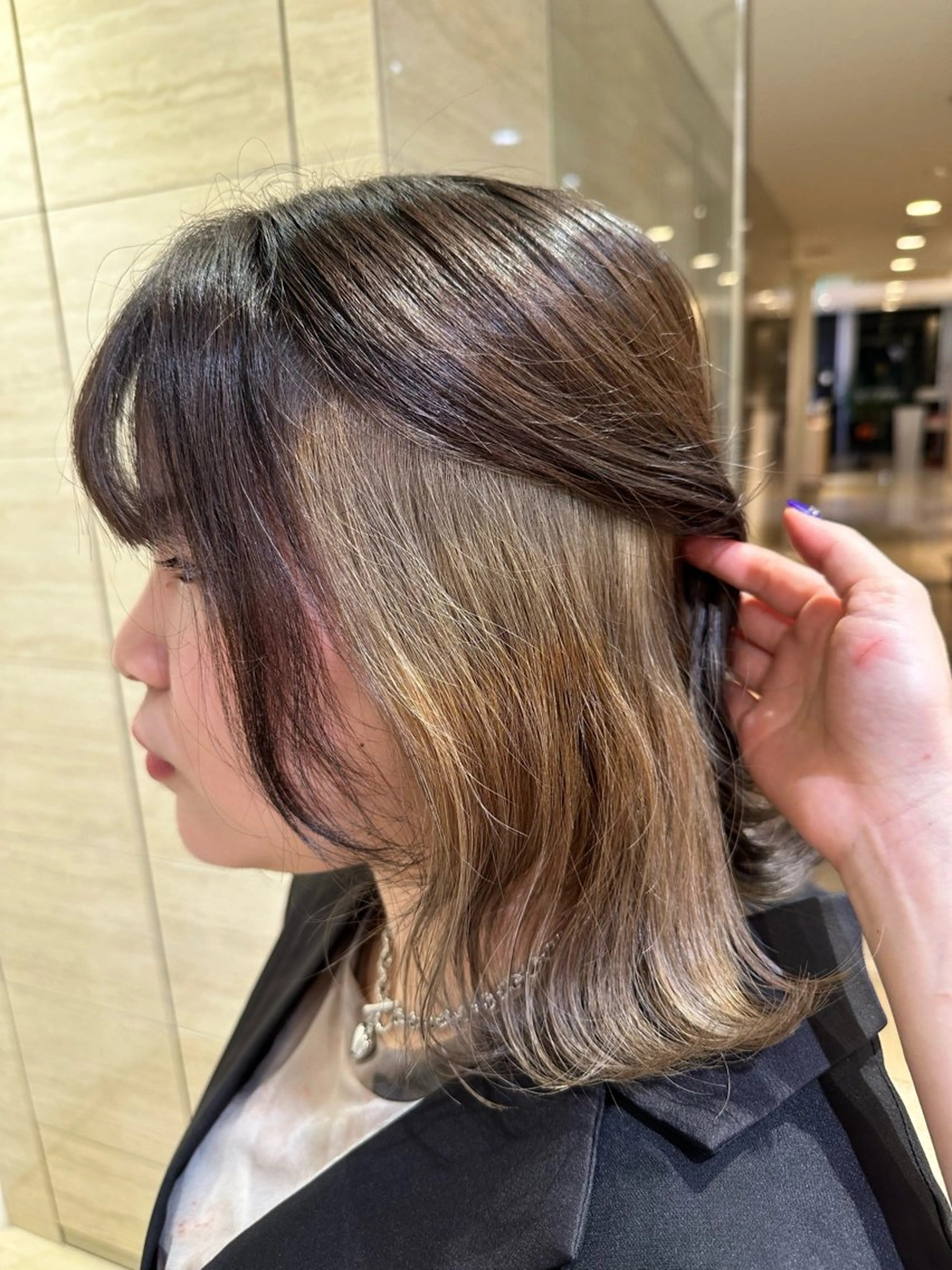 ミディアム ヘアカラー トリートメント SANA/ツヤカラー /カット大船のヘアスタイル