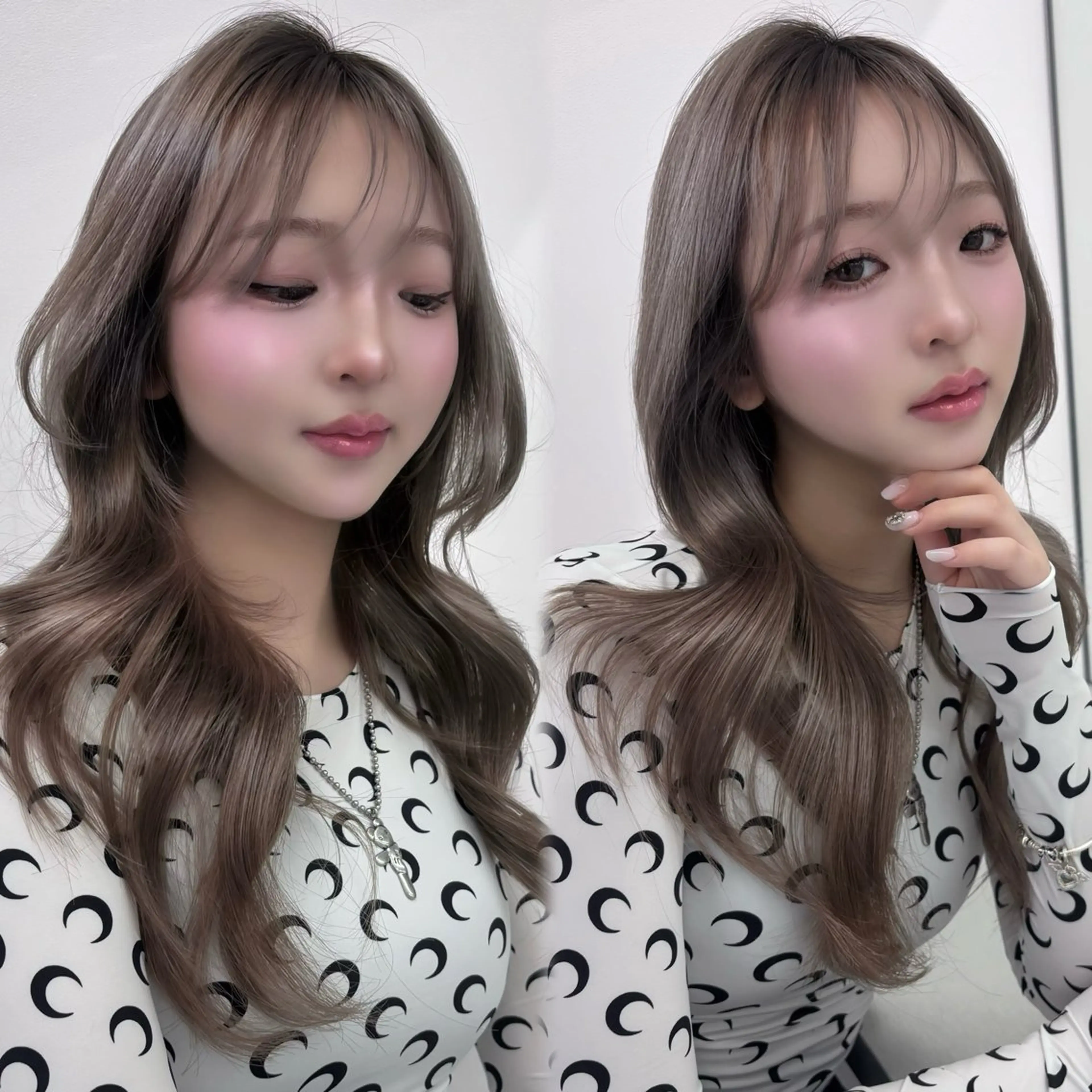 カラー ヘアカラー 韓国ヘア💖Wカラー 💖透明感カラー💖のヘアスタイル