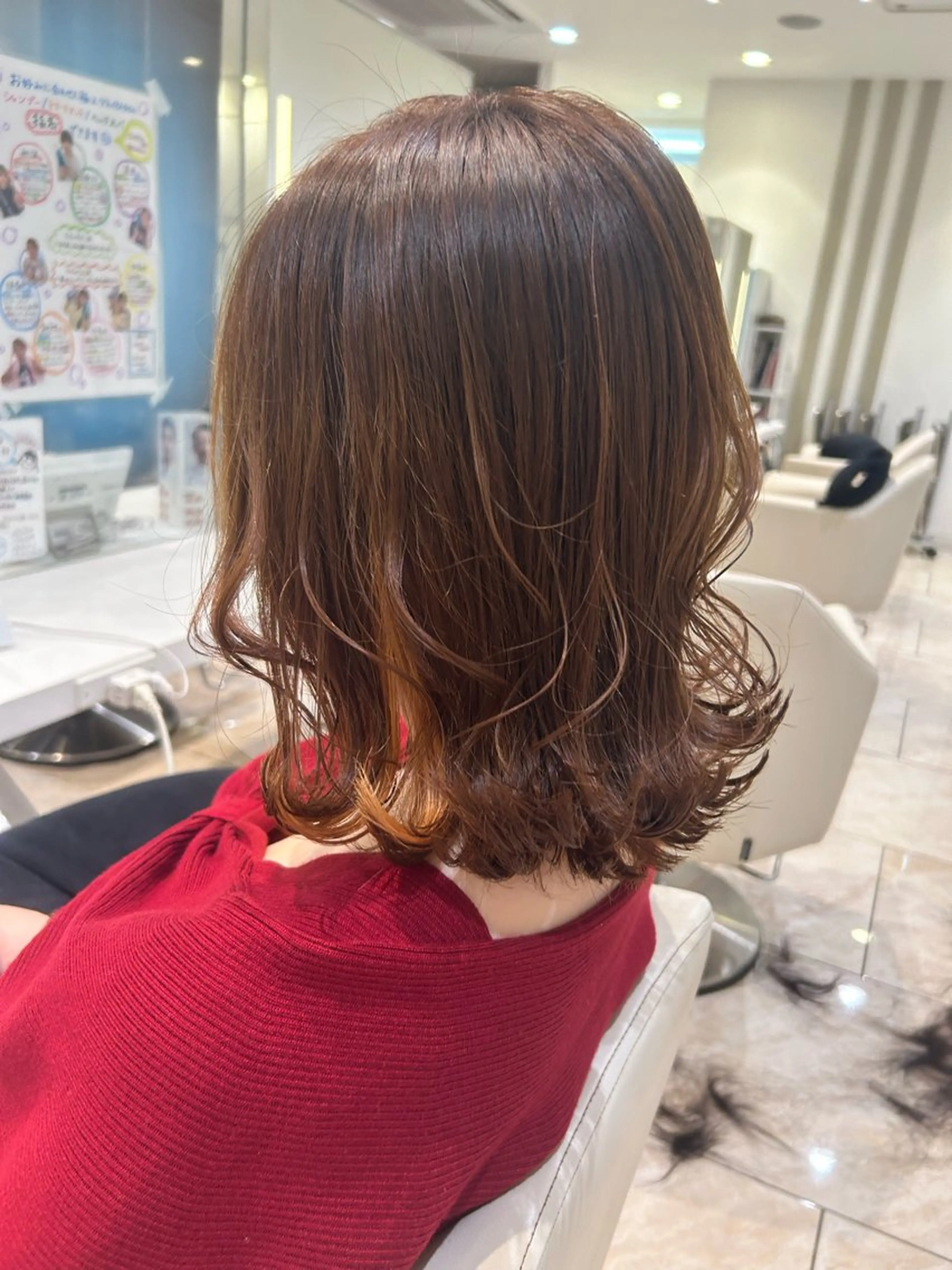 ミディアム カラー ヘアカラー ヘッドスパ はるか/透明感暗髪 /ヘアアレンジ🤍のヘアスタイル