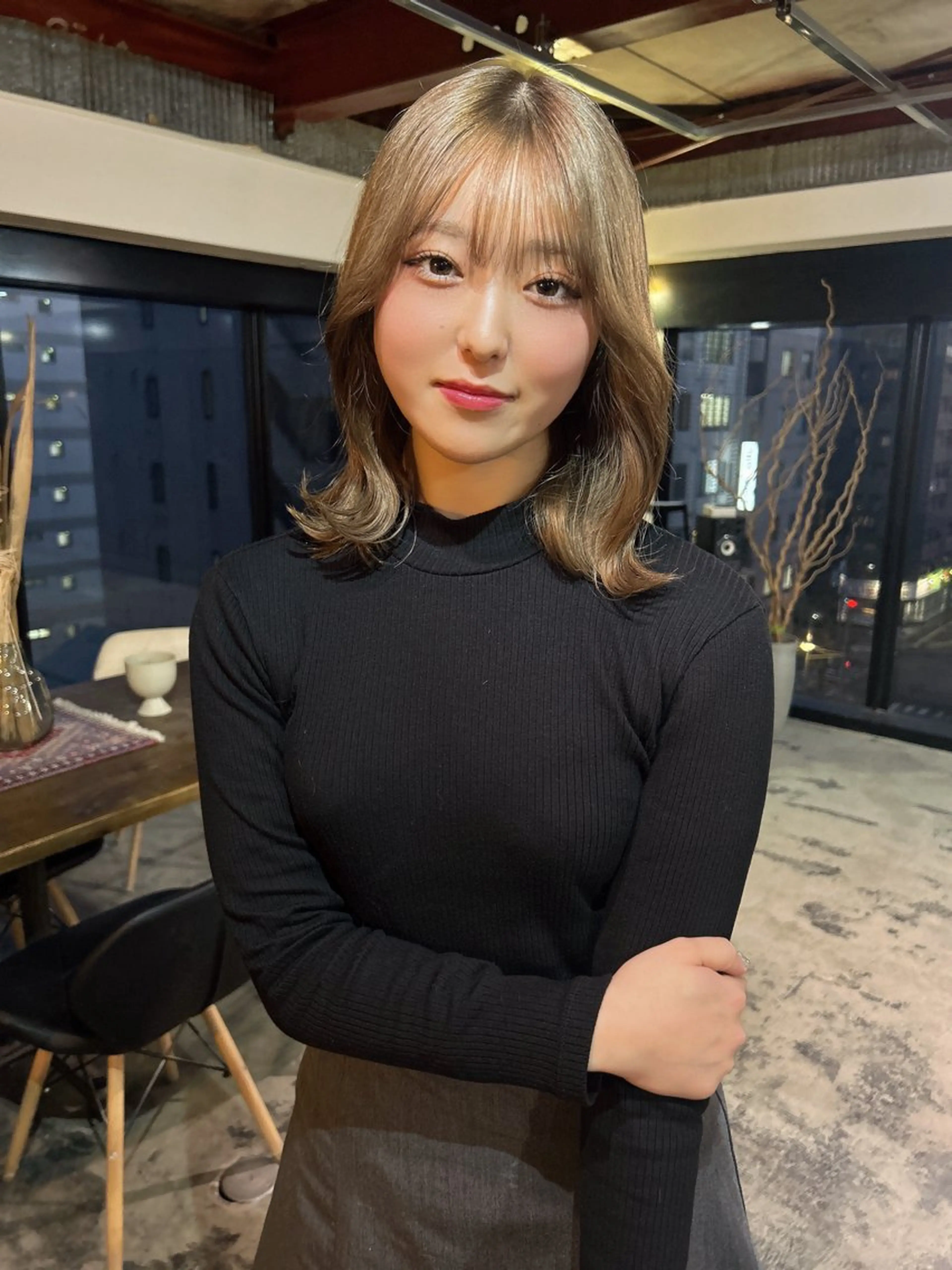 ミディアム カラー ダブルカラー/ 艶髪/SHISEIのヘアスタイル