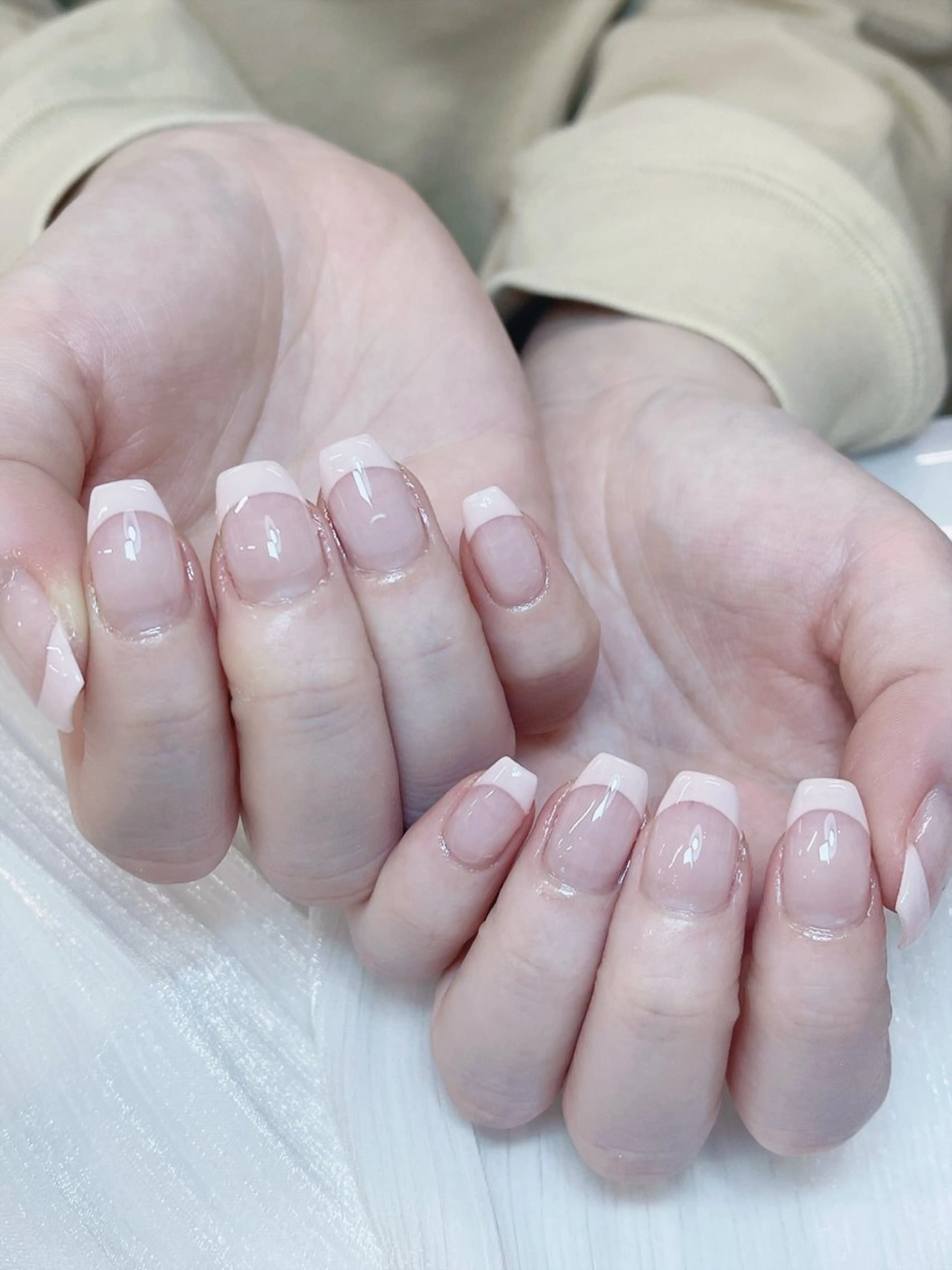 ネイル チークネイル 成人式 フレンチネイル グラデーション 氷ネイル・うるうるネイル ハンドネイル DUO   MI nail salonのネイルデザイン