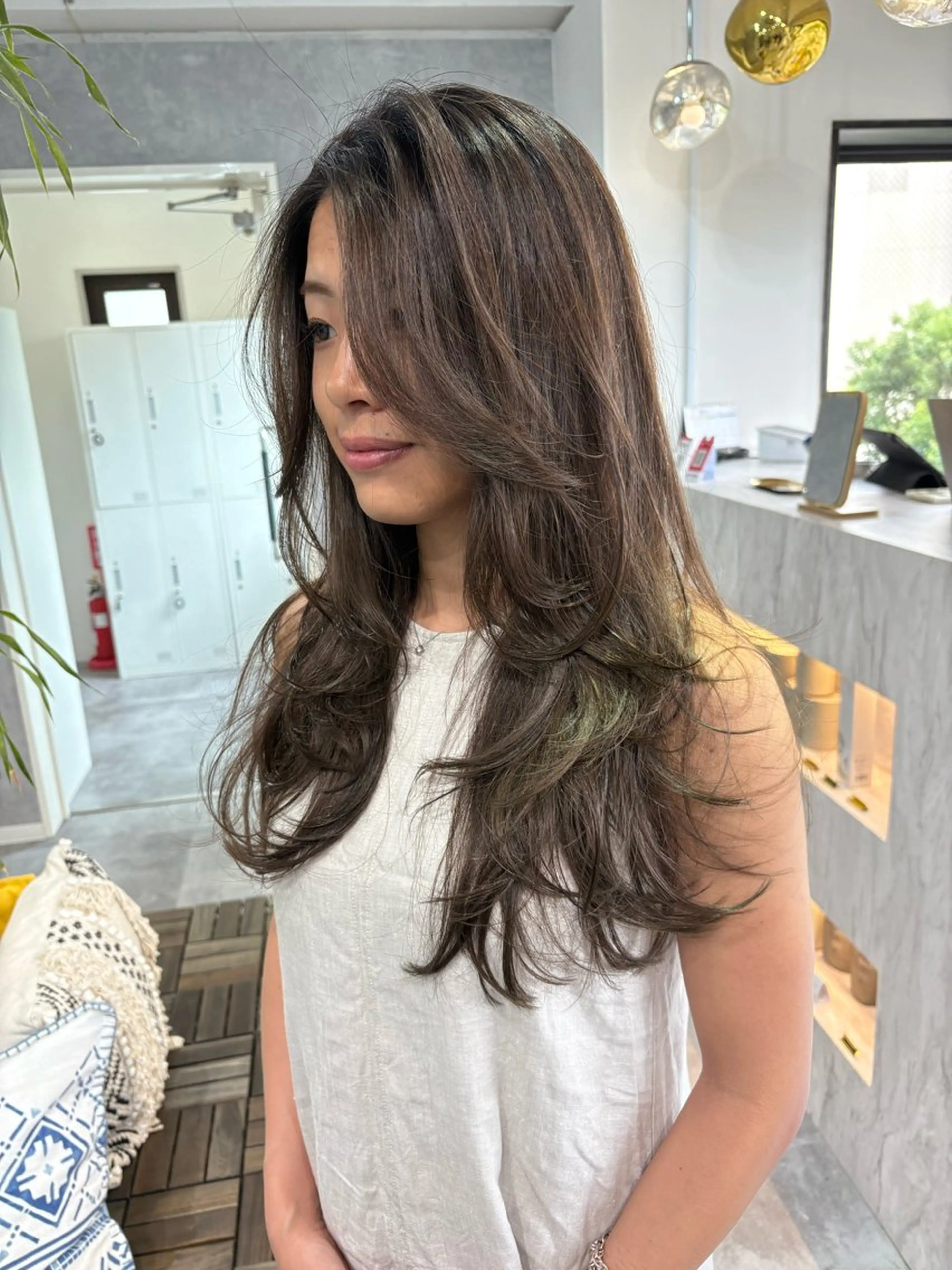 ロング レイヤーカット カット ヘアカラー トリートメント 大人上品特化 レイヤー🇺🇸山村のヘアスタイル