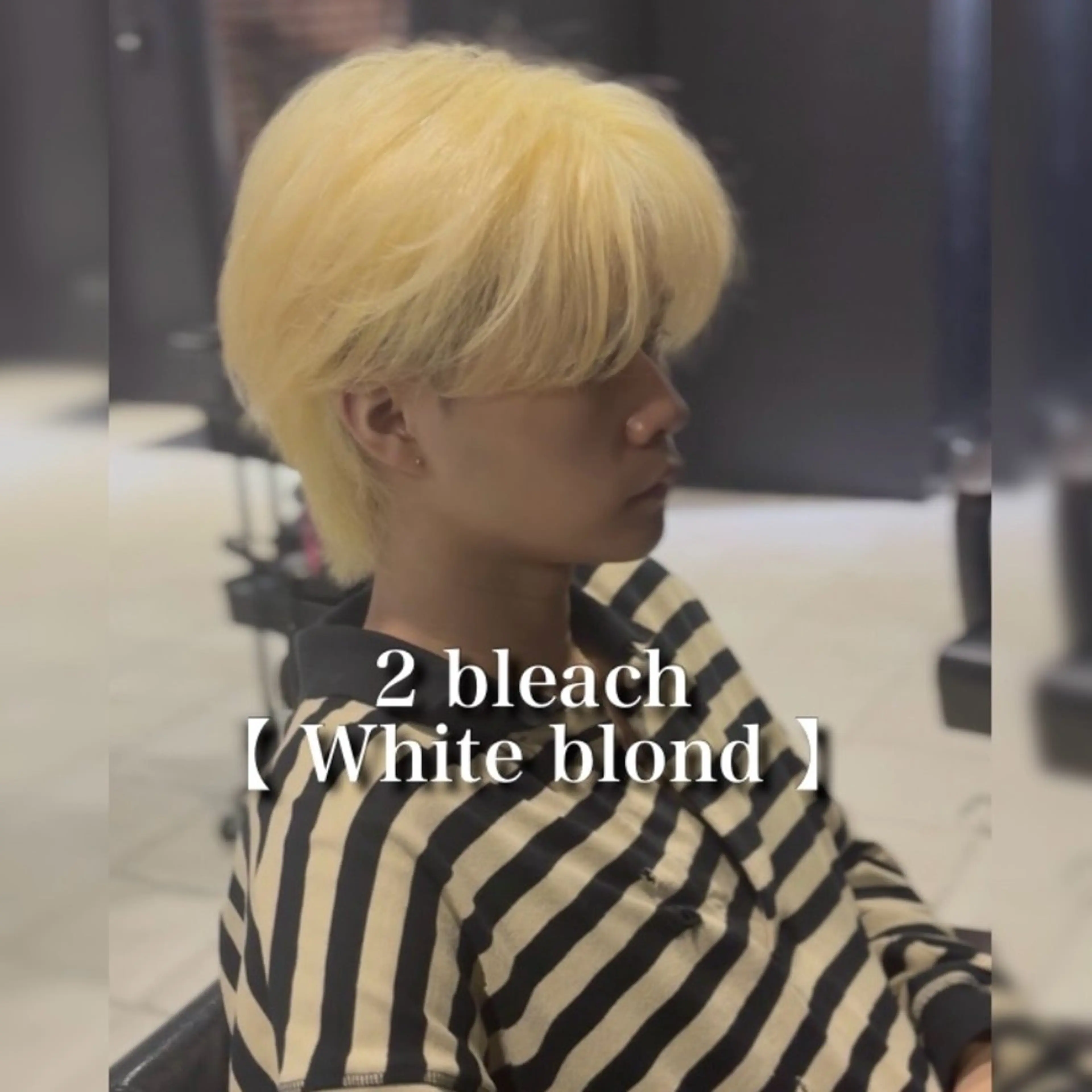 ミディアム カラー メンズ ミディアムパーマ メンズブリーチ センターパート フェザーパーマ メンズハイトーン カット ヘアカラー メンズカラー支持率 No.1【心斎橋】のヘアスタイル