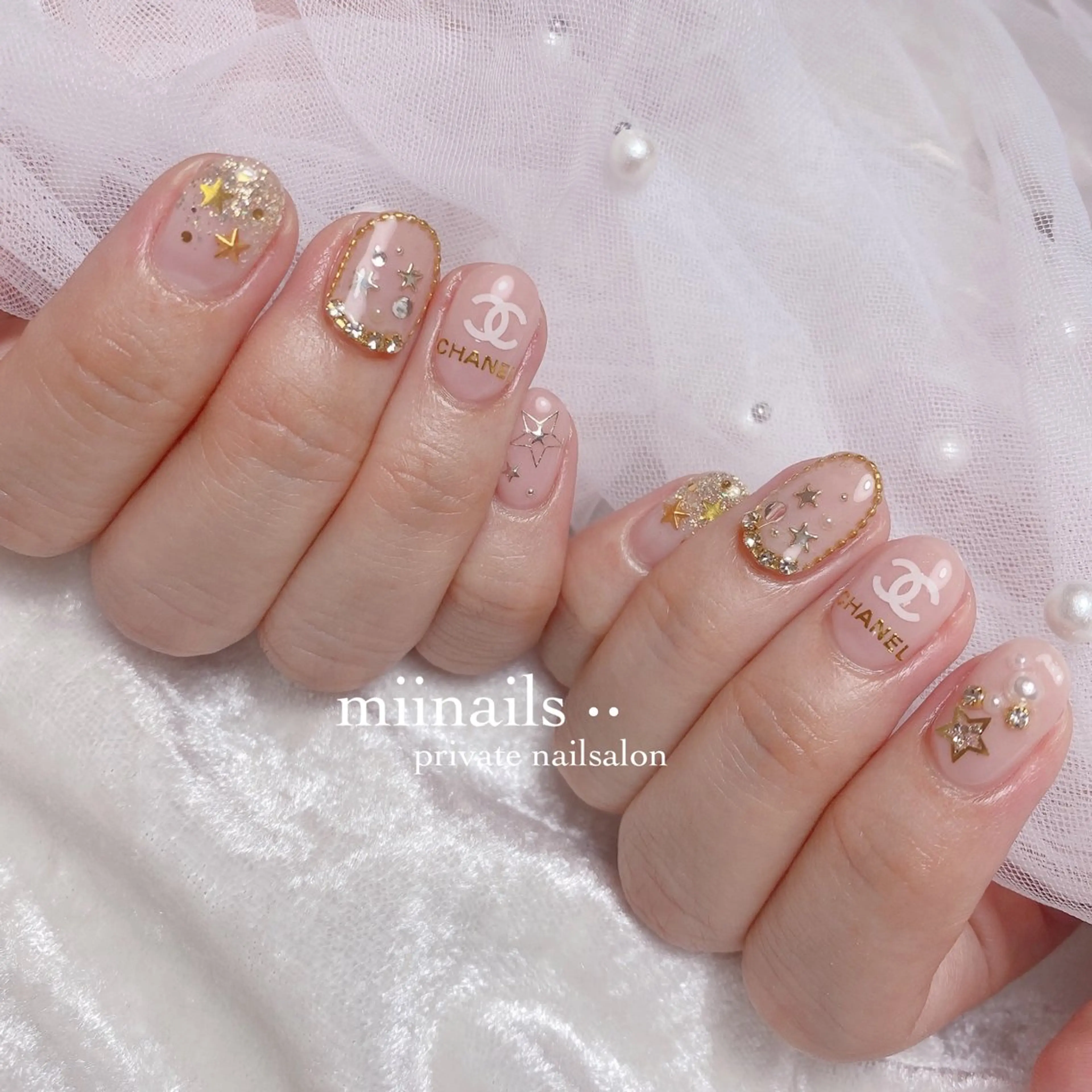 ネイル フレンチネイル 韓国ネイル ワンホンネイル ハンドネイル nailsalon miinailsのネイルデザイン