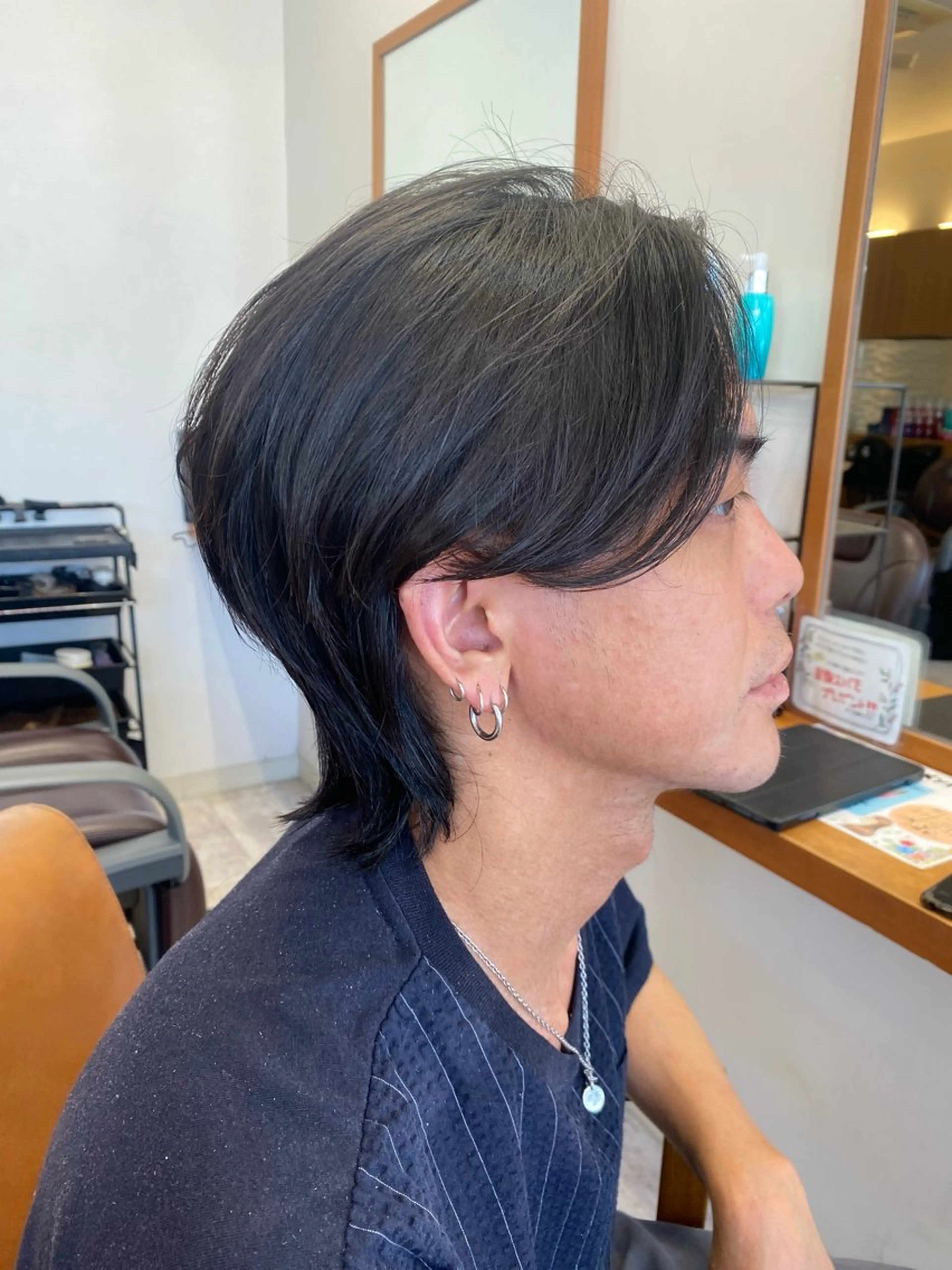 ショート カラー メンズ メンズ韓国風 メンズウルフカット 韓国風ヘア ウルフカット rian 宮前所属・田崎 暁大のヘアスタイル