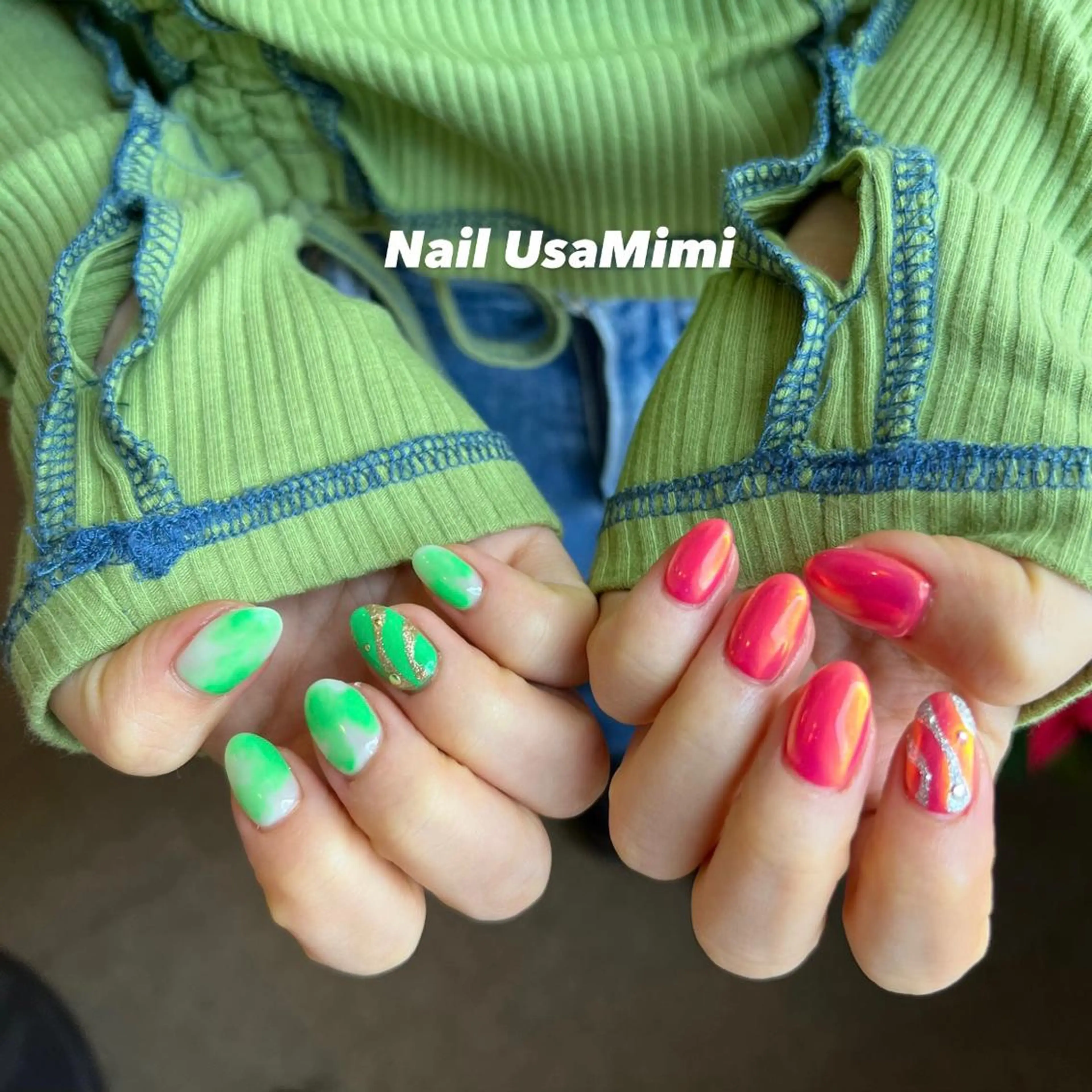 ネイル 成人式 フットネイル ジェルネイル マグネットネイル 持ち込み 本町ネイルNail UsaMimiのネイルデザイン