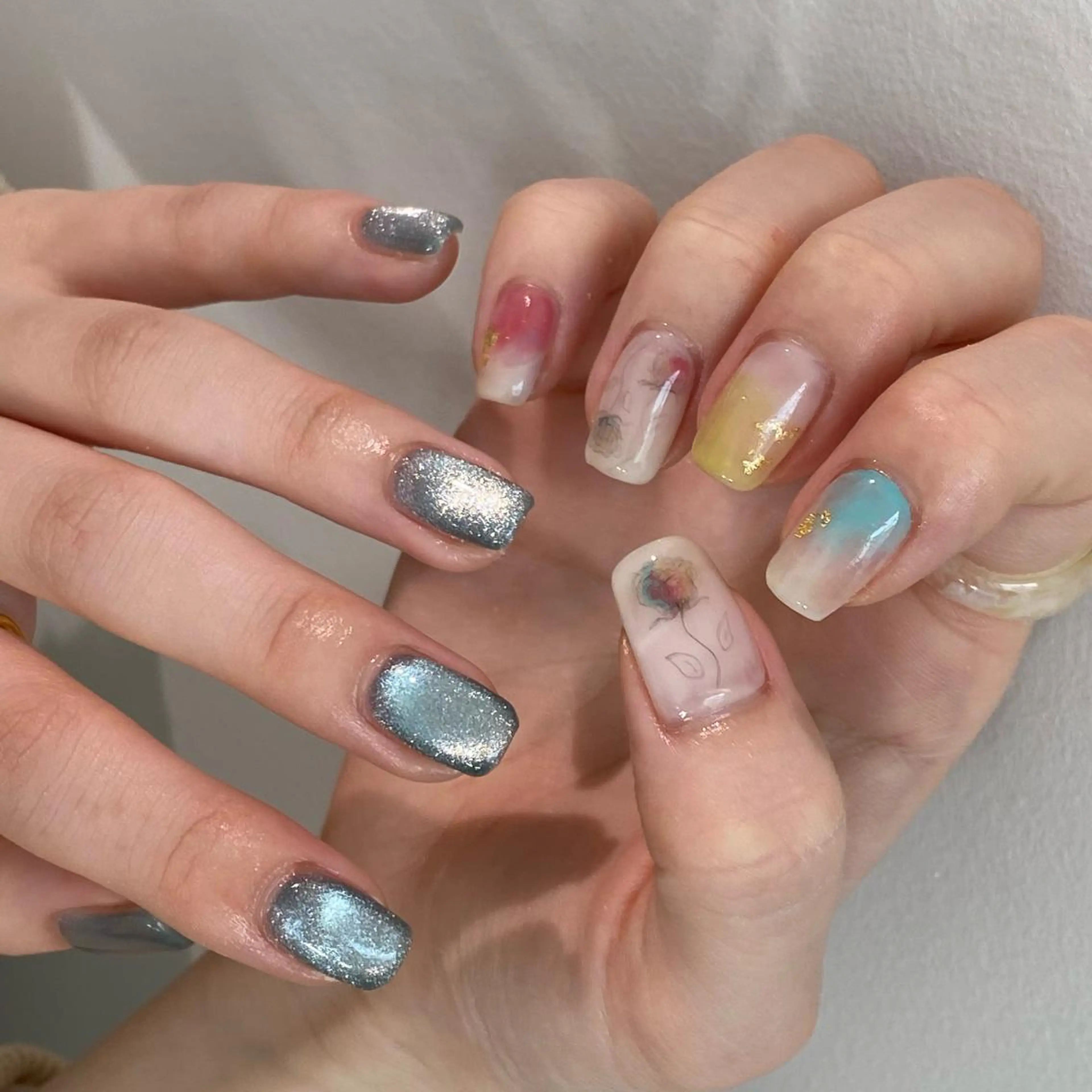 ネイル フラワーネイル ニュアンスネイル 春ネイル ayana nails所属・nail salon ayanaのネイルデザイン