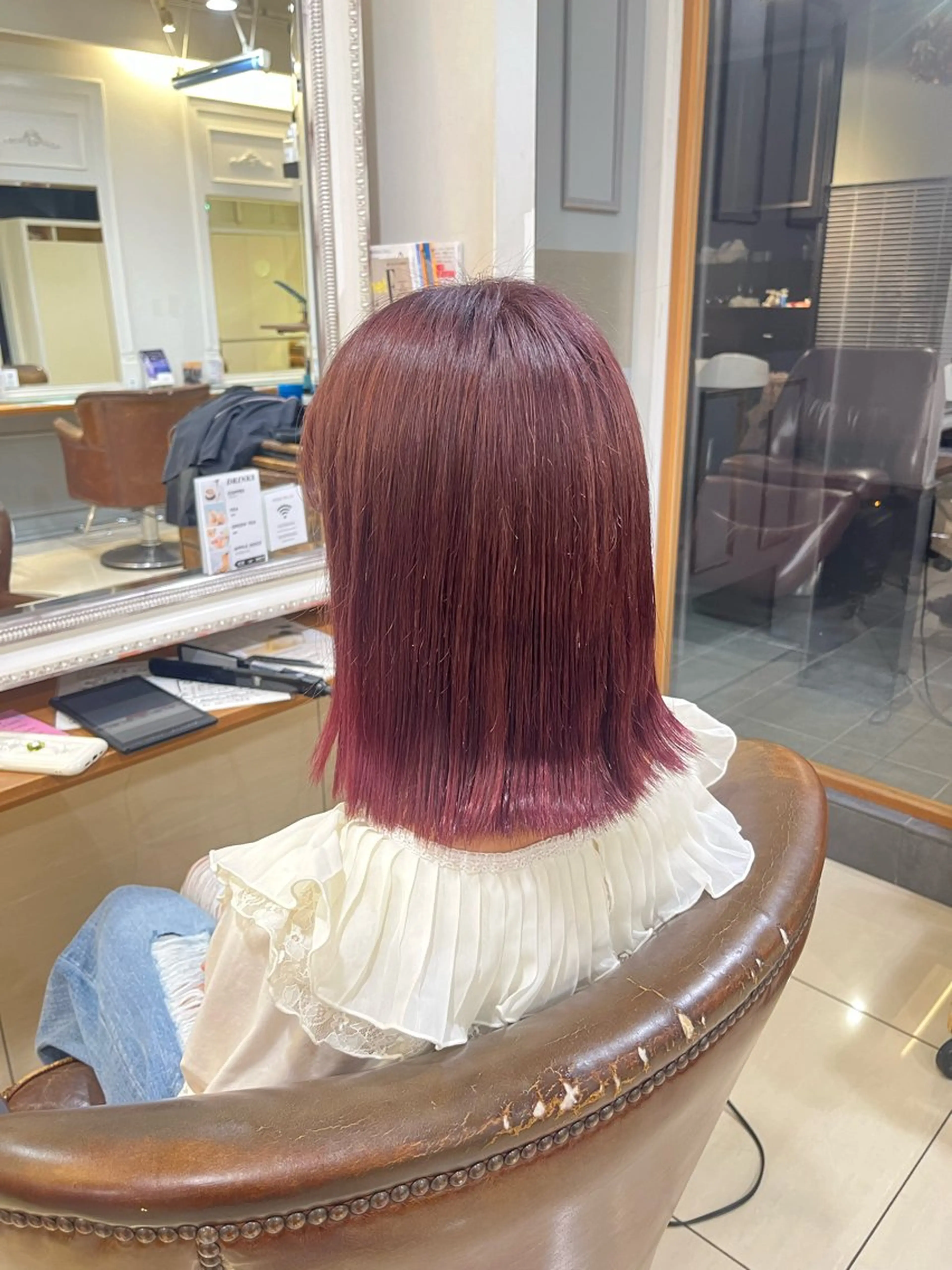 カラー レッドカラー カラー/ブリーチ✨ ヘアセット/コハルのヘアスタイル