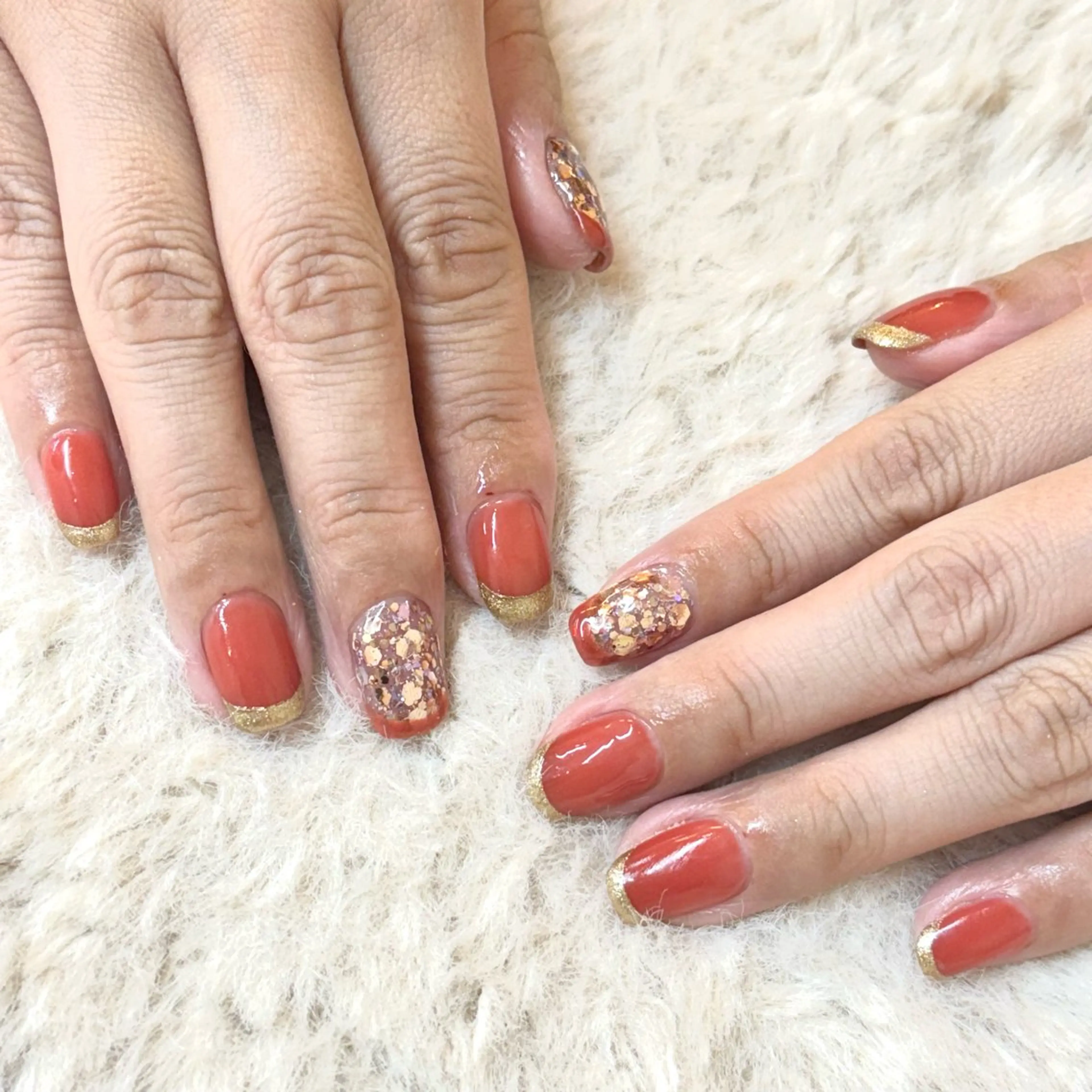 ネイル フレンチネイル ジェルネイル ラメ(グリッター) ハンドネイル Chipie_ ayanoのネイルデザイン