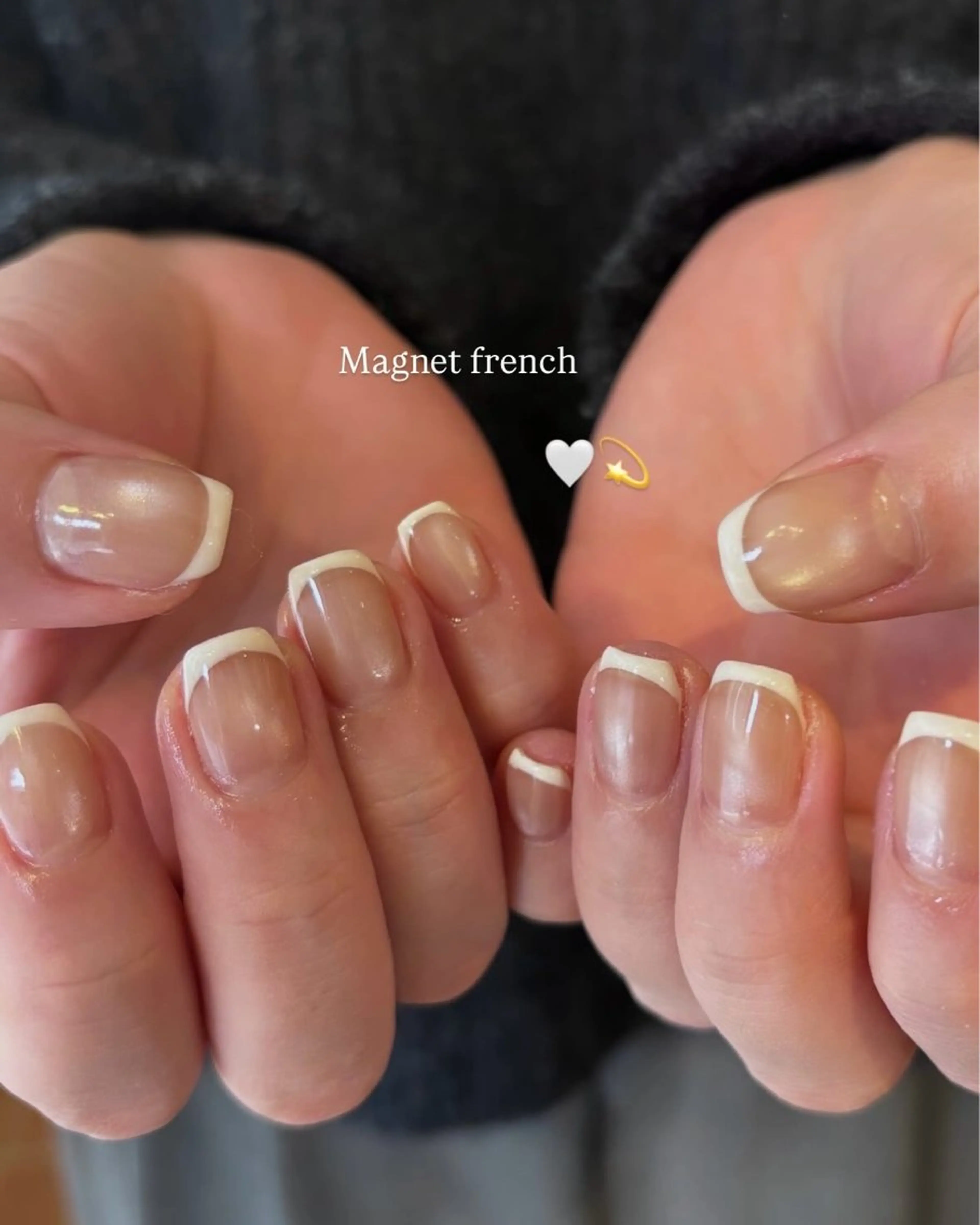 ネイル フレンチネイル マグネットネイル マグネットフレンチ ハンドネイル Ballie/ Mizukiのネイルデザイン