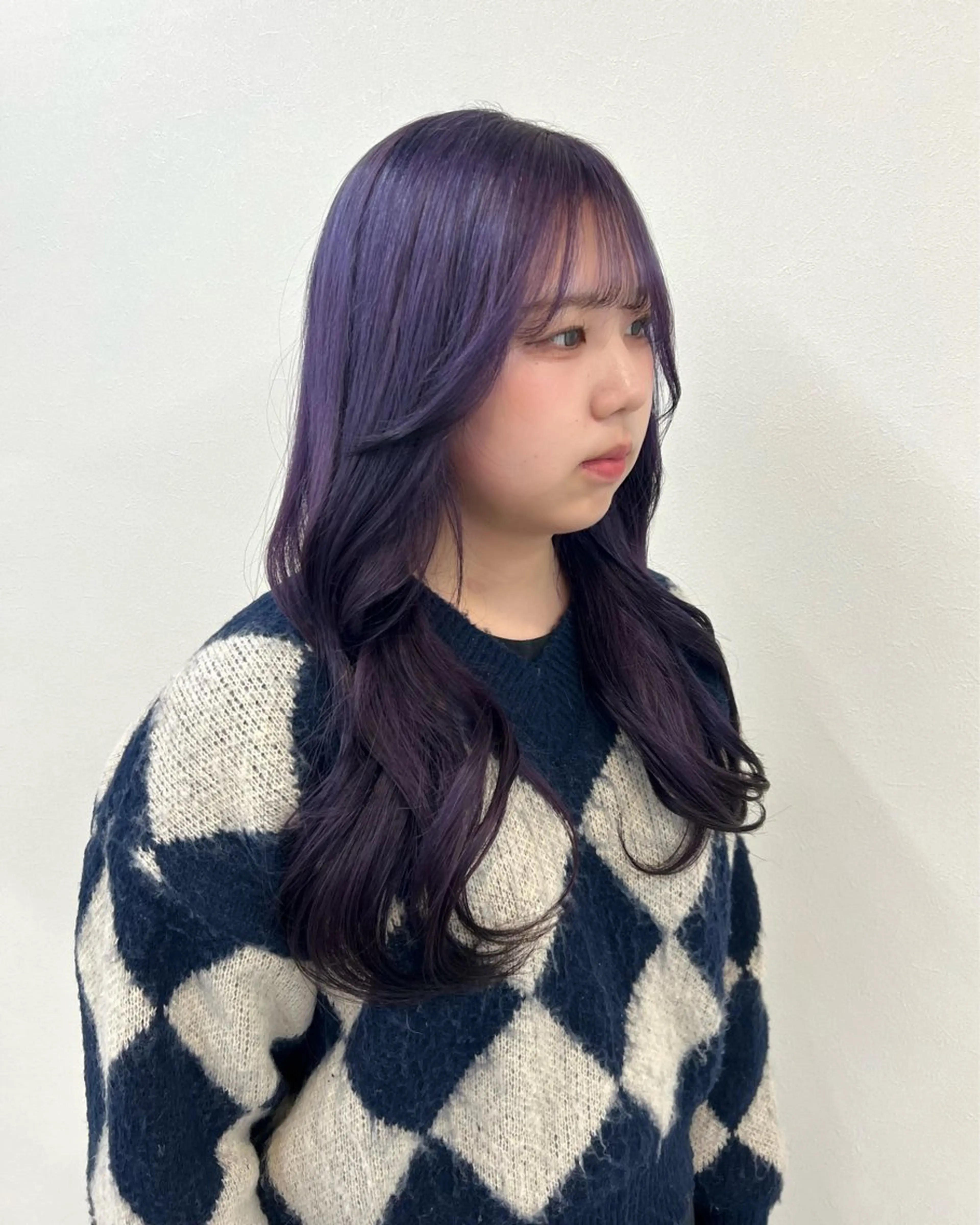 カラー カシス ラベンダーカラー ヘアカラー ブリーチカラー🦋‪ 田中さくらのヘアスタイル