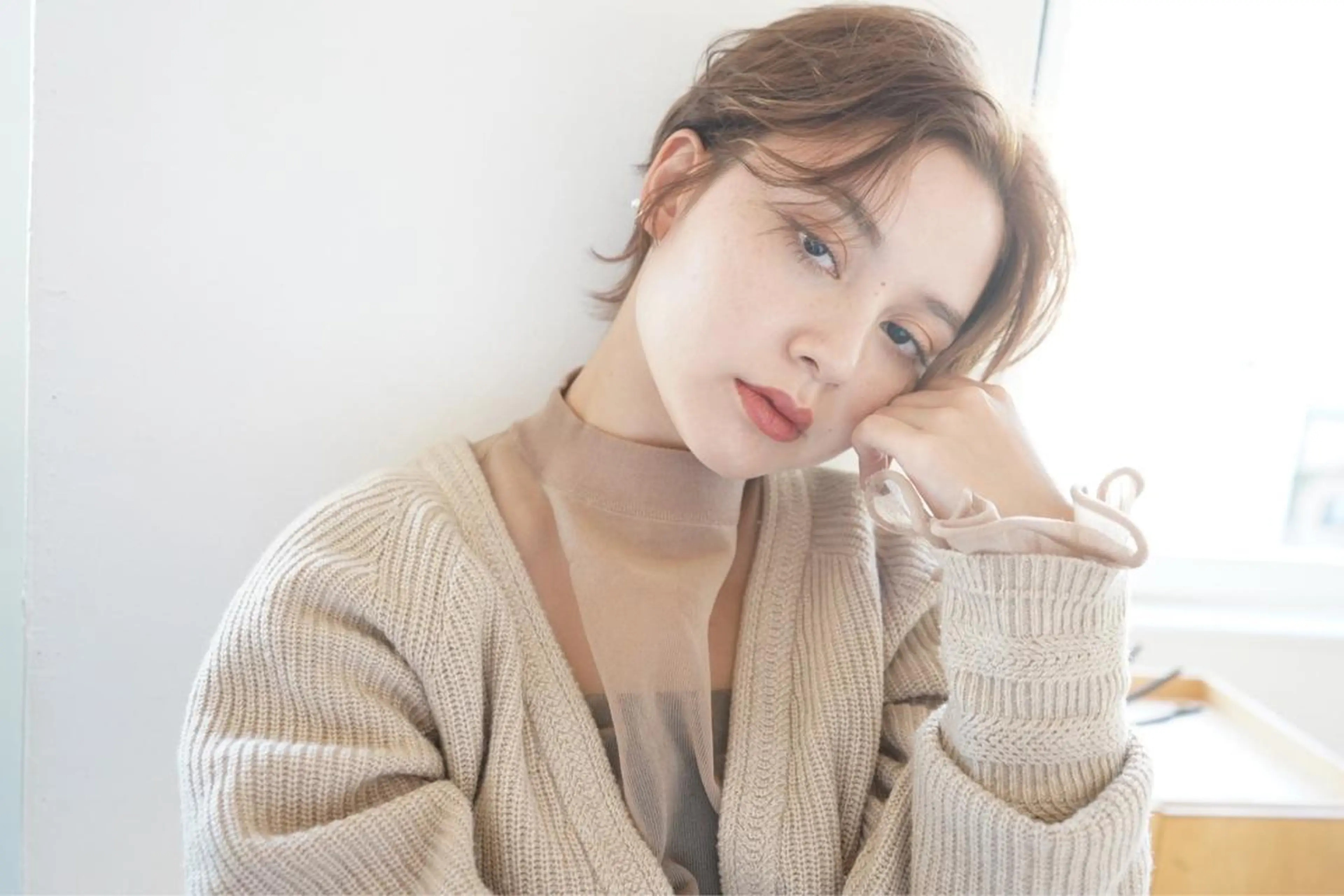 ショート カット ヘアカラー トリートメント ベージュカラー/新潟 カラー特化/落合優吾のヘアスタイル