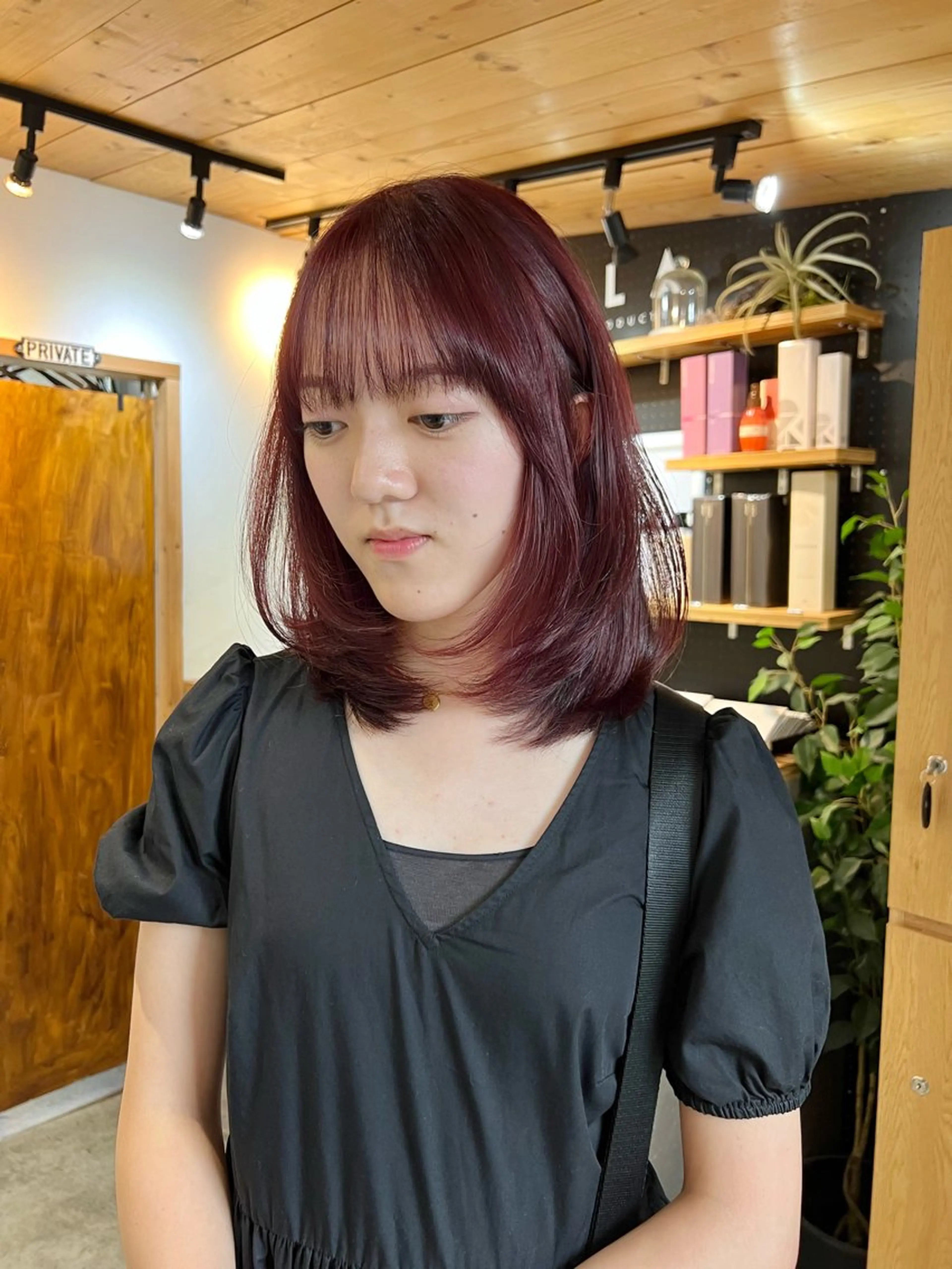 ミディアム ヘアカラー 暖色カラー/レイヤー カット☁️MEI☁️のヘアスタイル