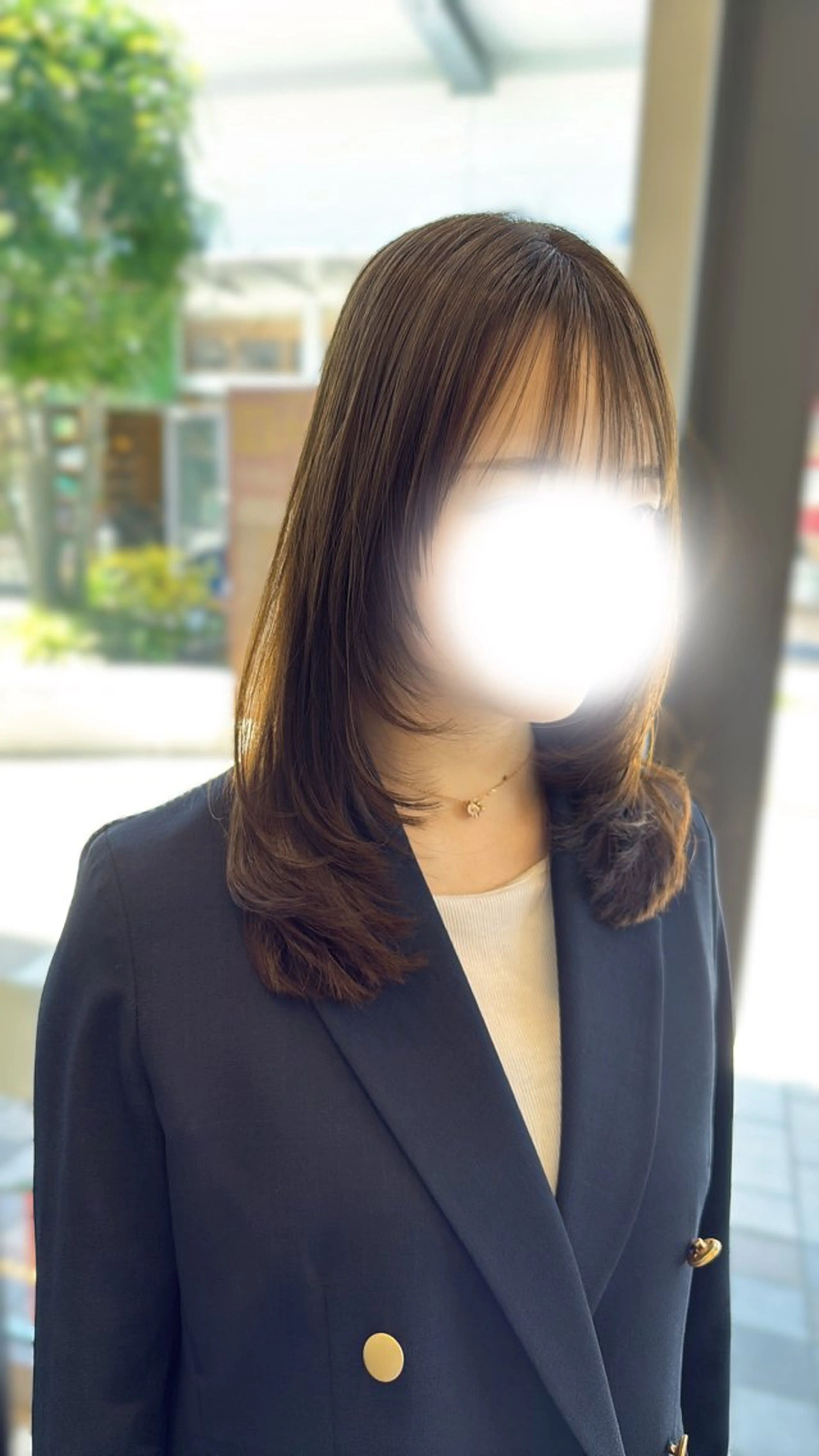 ミディアム カット ヘアカラー ハッシュカット /momocaのヘアスタイル