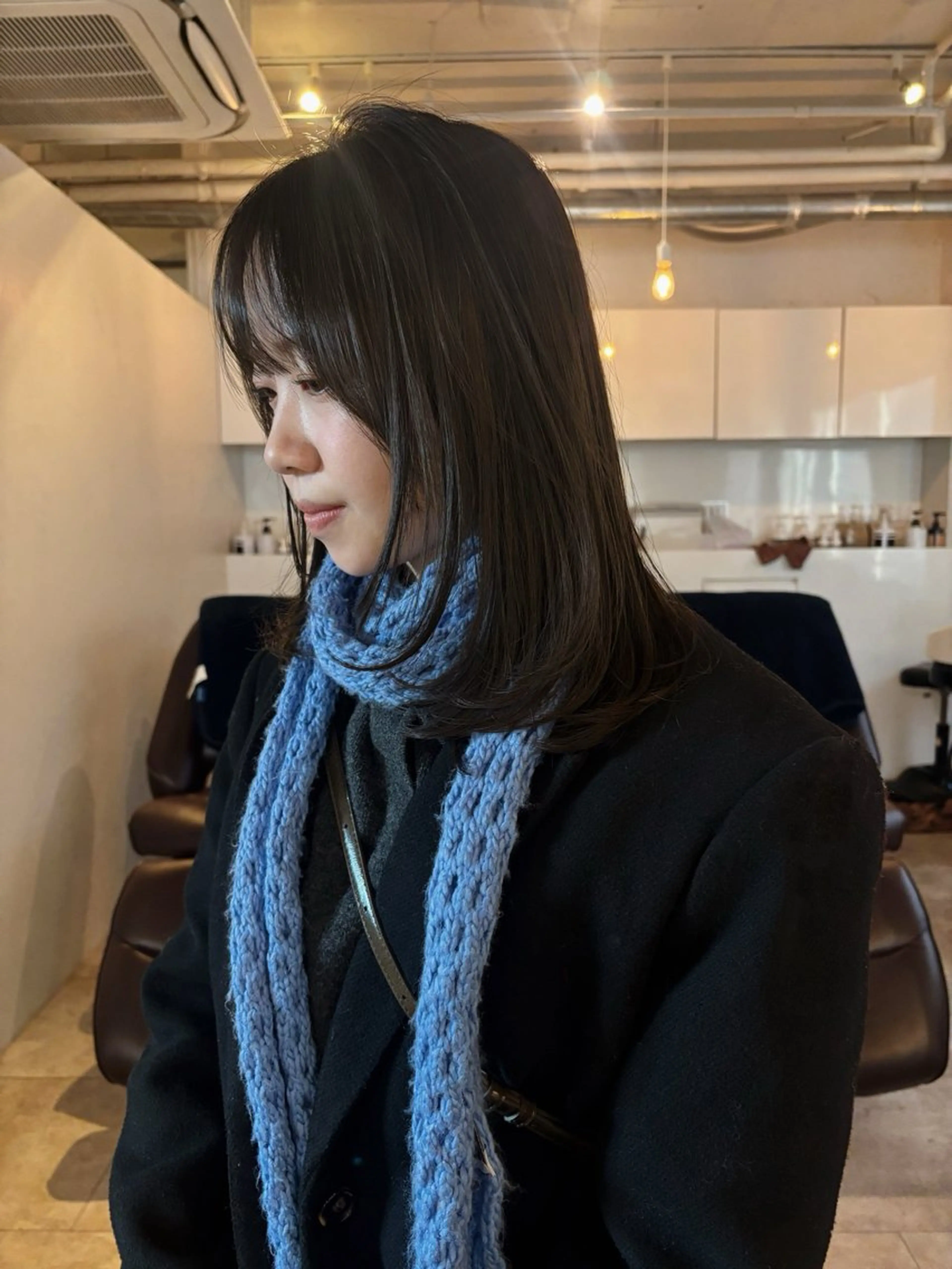 ミディアム ミディアムレイヤー レイヤーカット カット ヘアカラー トリートメント 🍑透明感hair ・NENE🍑のヘアスタイル