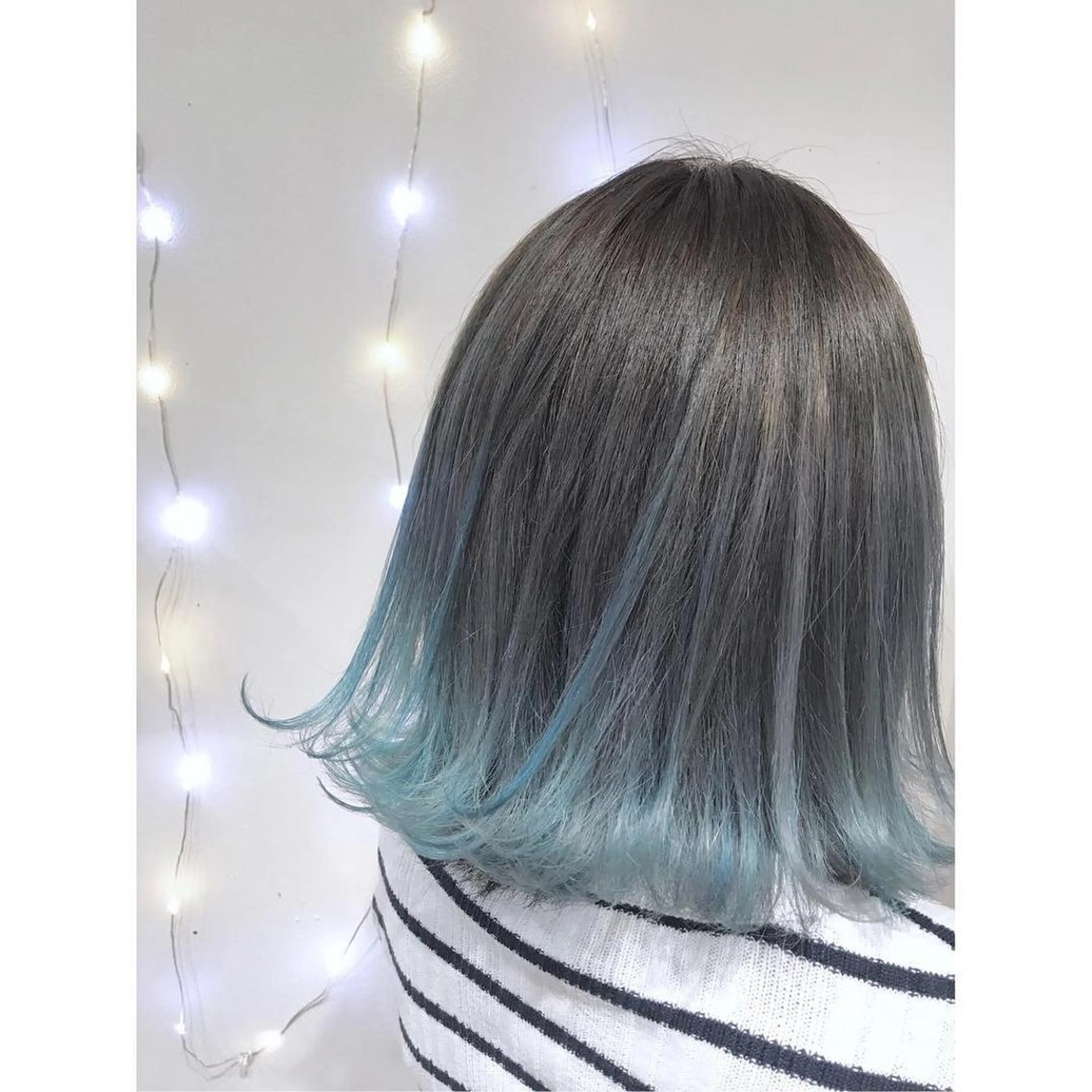 ミディアム カラー エメラルドグリーン グラデーションカラー 似合わせ提案サラ艶♡ 彩華のヘアスタイル
