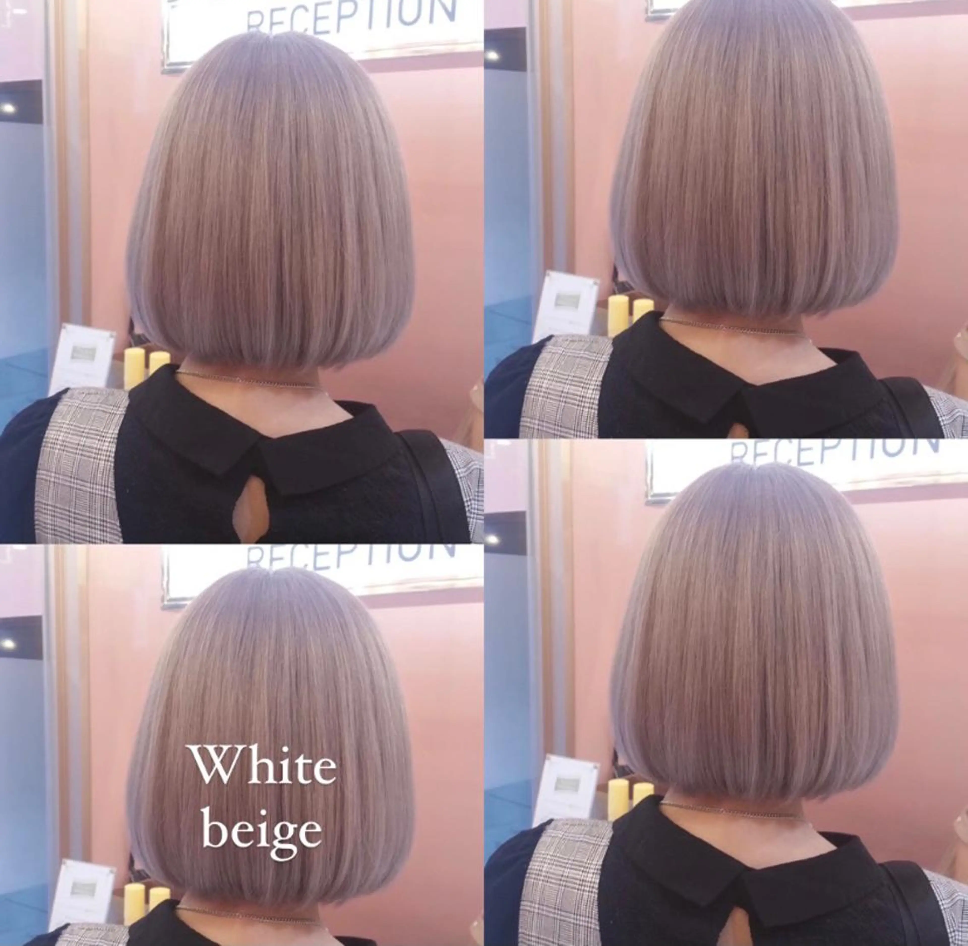 ミディアム カラー ベージュカラー ブリーチ 透明感カラー デザインカラー ホワイトベージュ RIYA❤︎ Aujuaソムリエのヘアスタイル