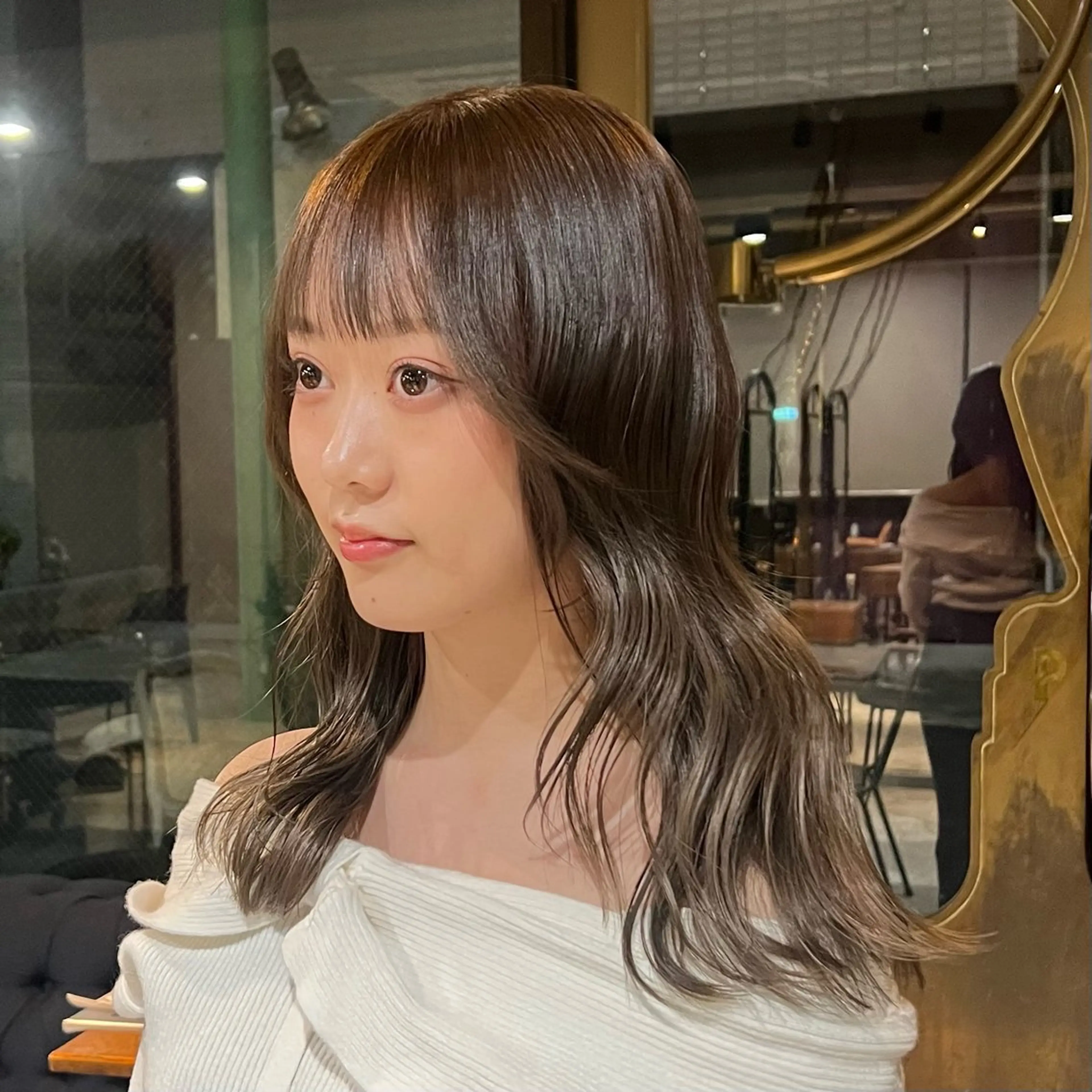 セミロング カラー カット ヘアカラー トリートメント 赤みゼロ/透明感 カラー🌿KANTAのヘアスタイル