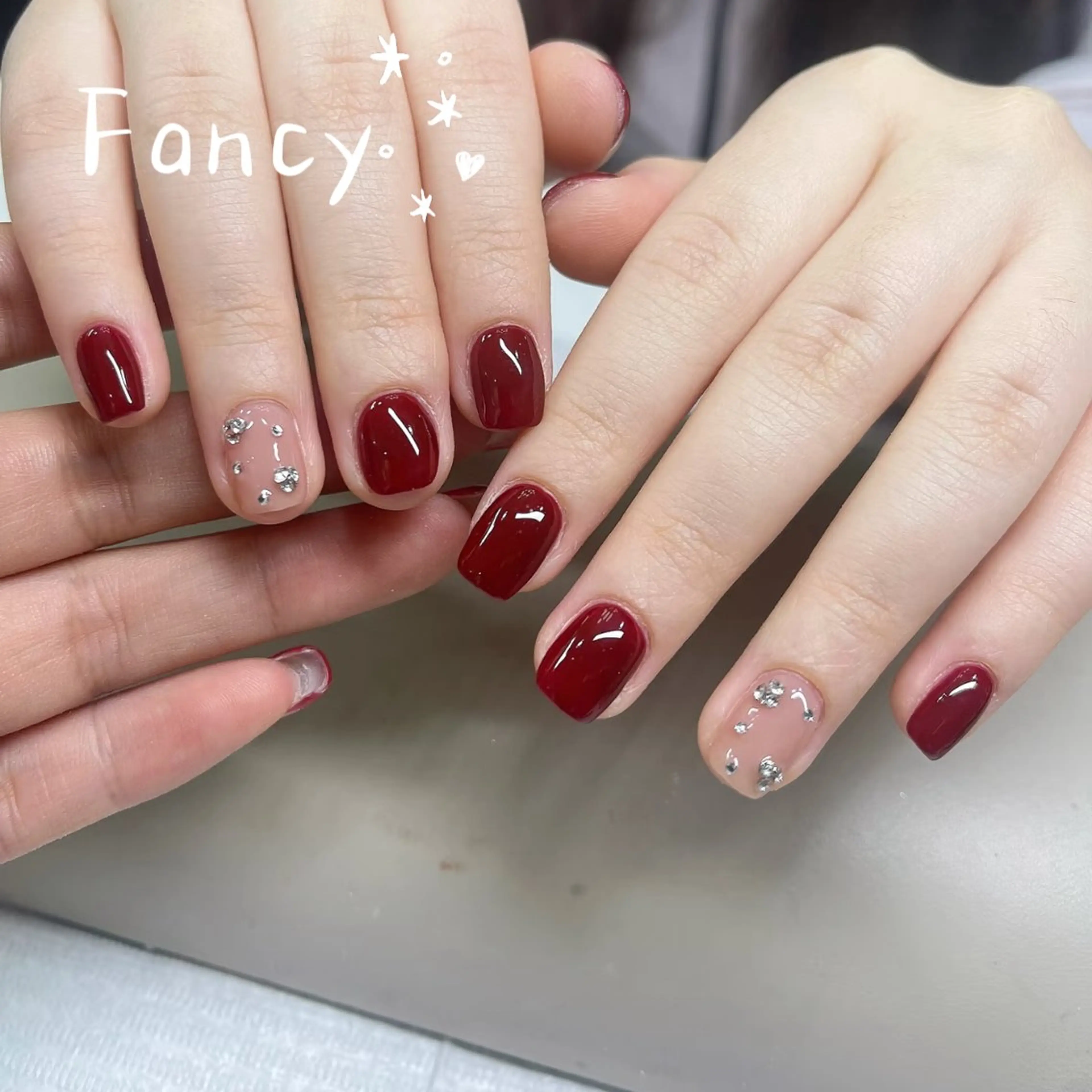 ネイル 長さ出し フットネイル フレンチネイル ガラスフレンチ 韓国ネイル Nailsalon Fancyのネイルデザイン