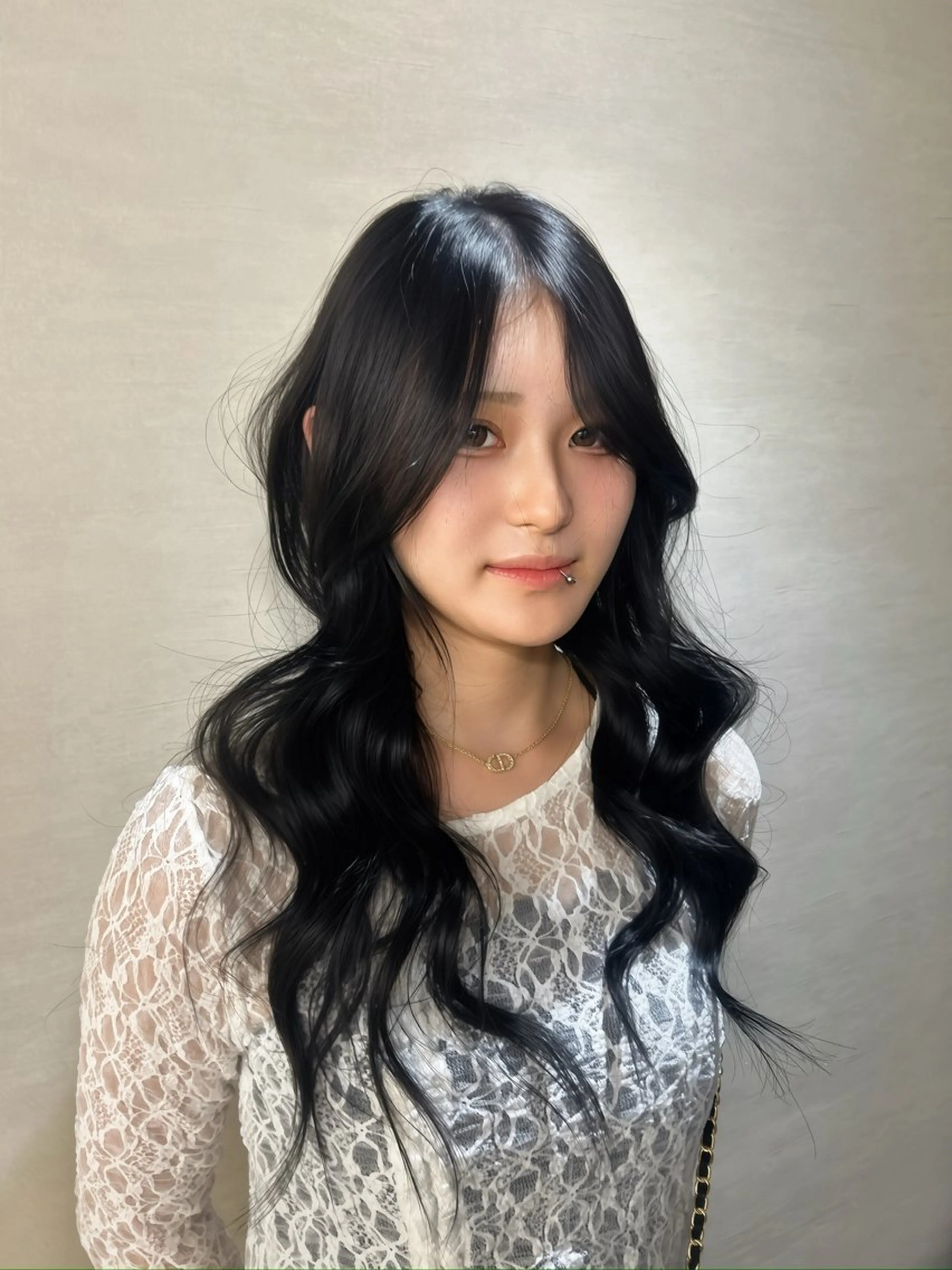 ロング 韓国風ヘア ヘアカラー トリートメント hiyori🎀/艶 カラー/レイヤーのヘアスタイル