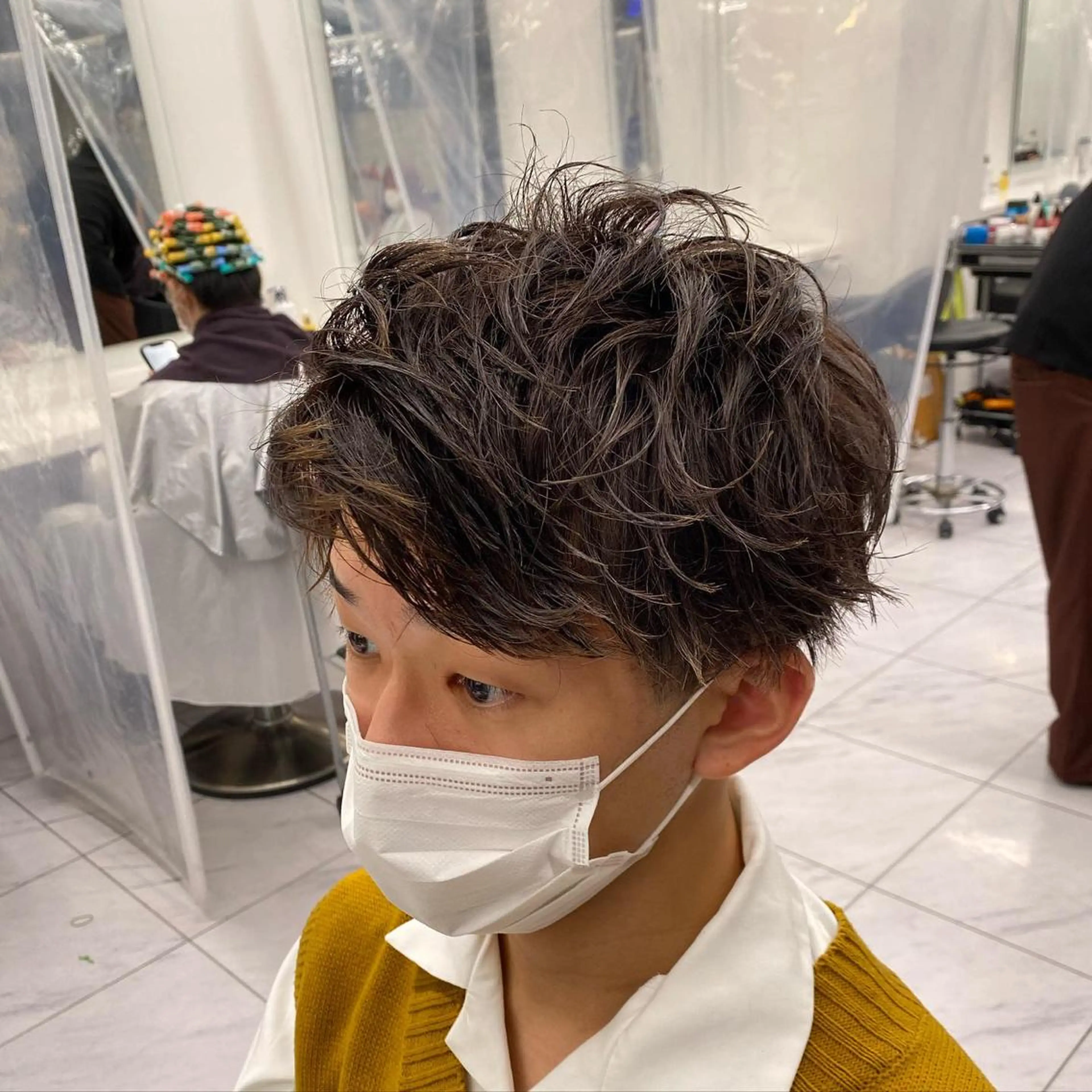 セミロング パーマ ヘアアレンジ メンズ メンズ特化 水口湧太のヘアスタイル