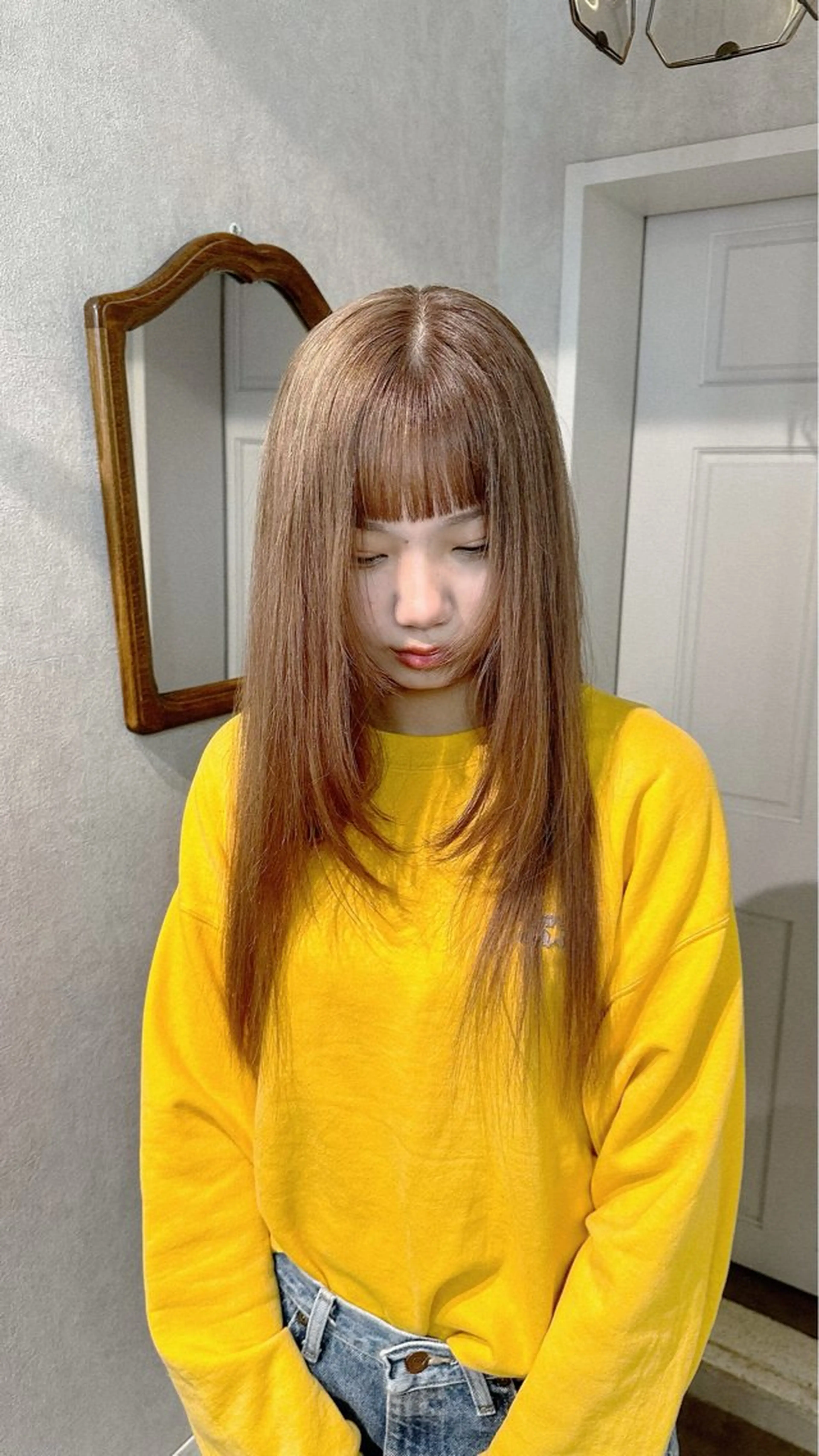 セミロング カラー ヘアカラー お洒落カジュアル🍃 まなとのヘアスタイル
