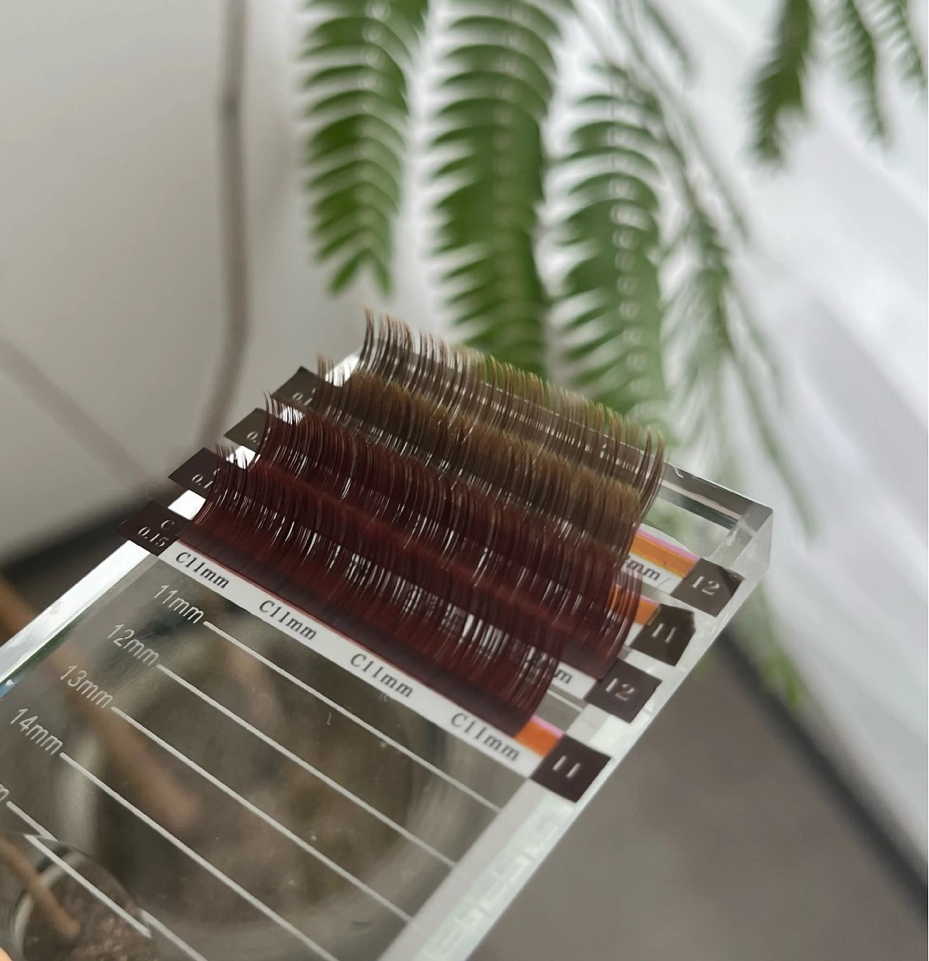 【夕焼けカラー❤️】ブラウンフラットラッシュ140本オフ込の写真